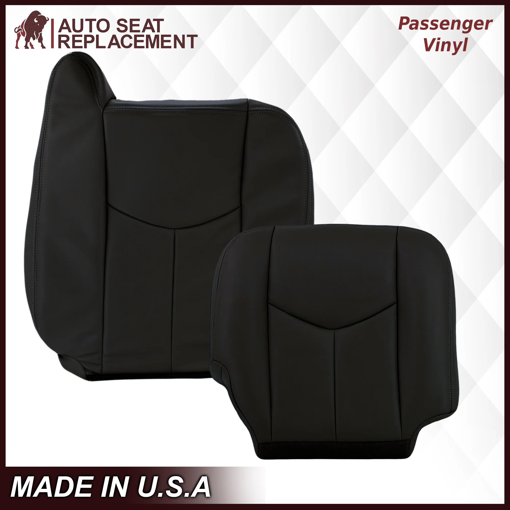2003-2007 Chevy Silverado/Avalanche & GMC Sierra work Truck Seat Cover in Dark Gray 40/20/40 (Leanback Without Armrest): Choose Leather or Vinyl - Image 14