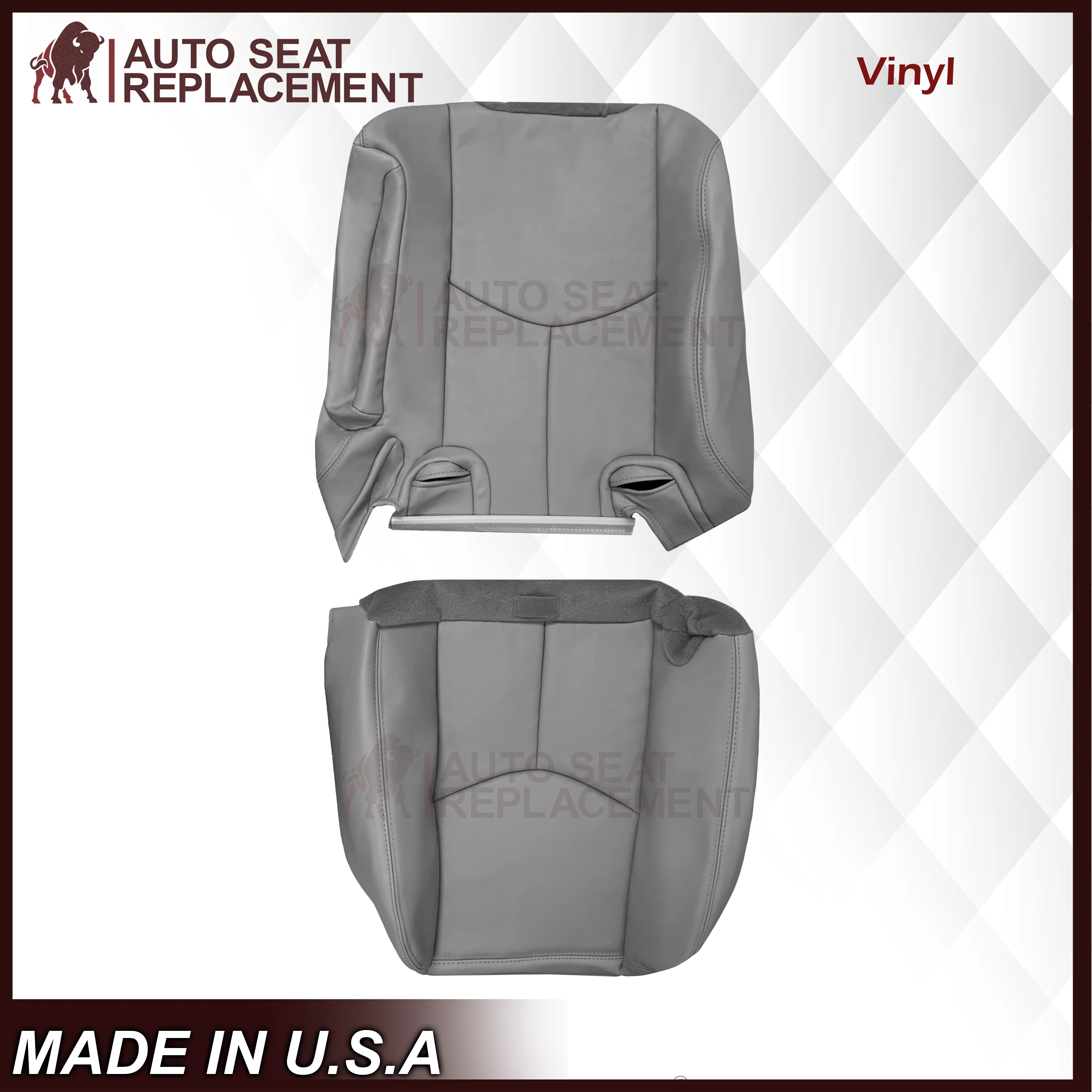 2003 - 2007 Chevy Tahoe Suburban & GMC Yukon Second Row 50/50 Captain Chairs Seat Cover In Gray - Choose from variant - Image 6