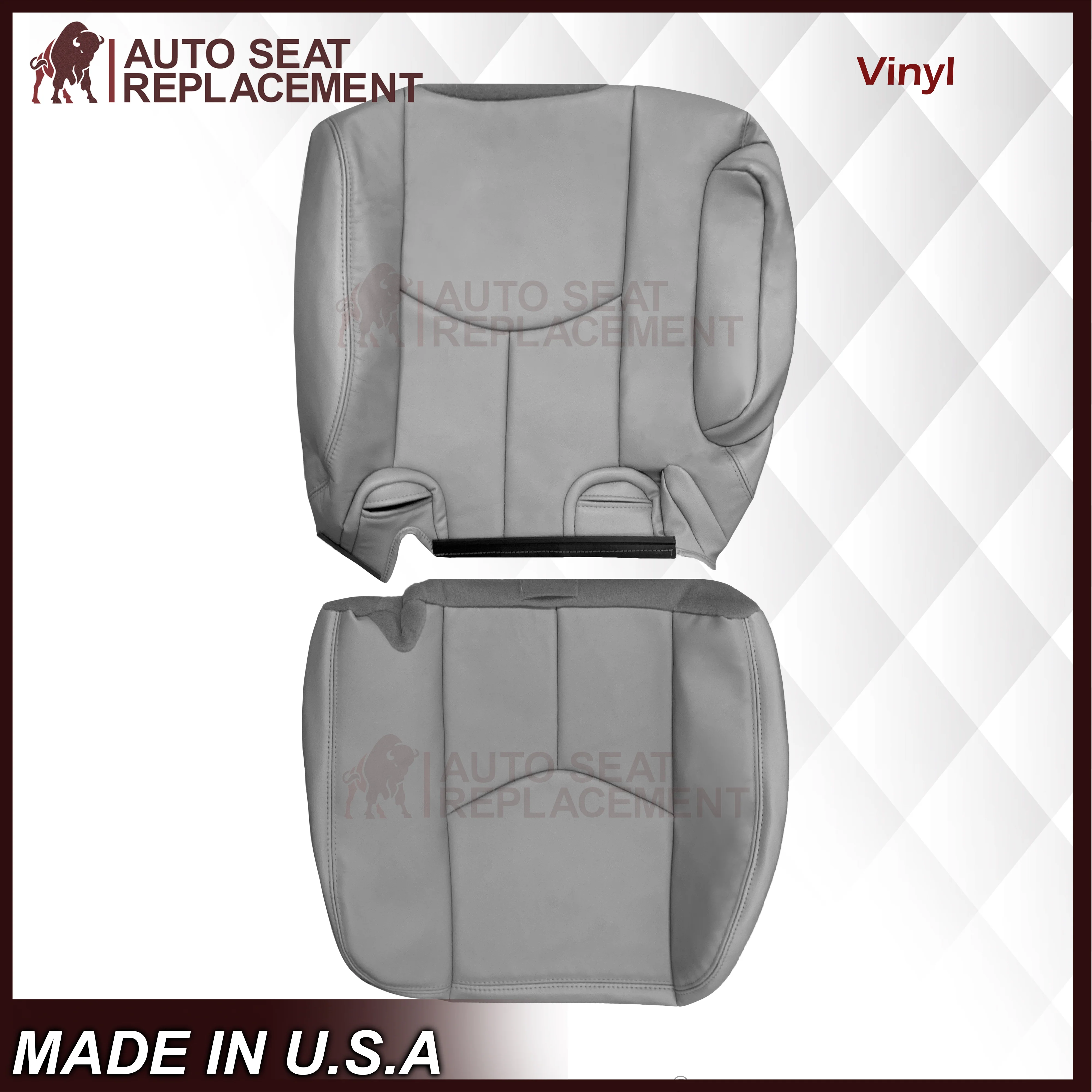 2003 - 2007 Chevy Tahoe Suburban & GMC Yukon Second Row 50/50 Captain Chairs Seat Cover In Gray - Choose from variant - Image 7