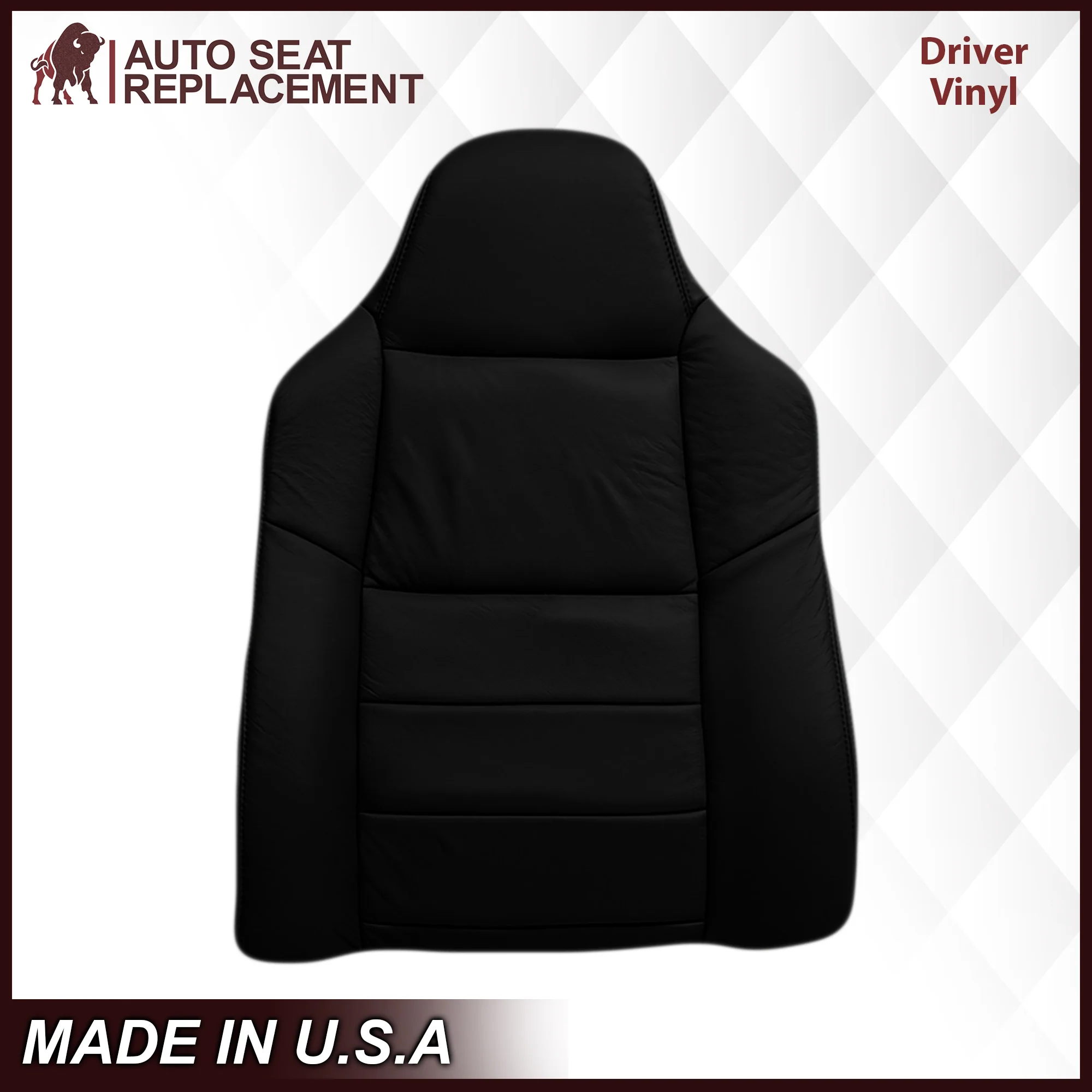2003-2007 Ford F250/F350/F450/F550 Lariat Seat Cover in Black: Choose Leather or Vinyl - Image 13