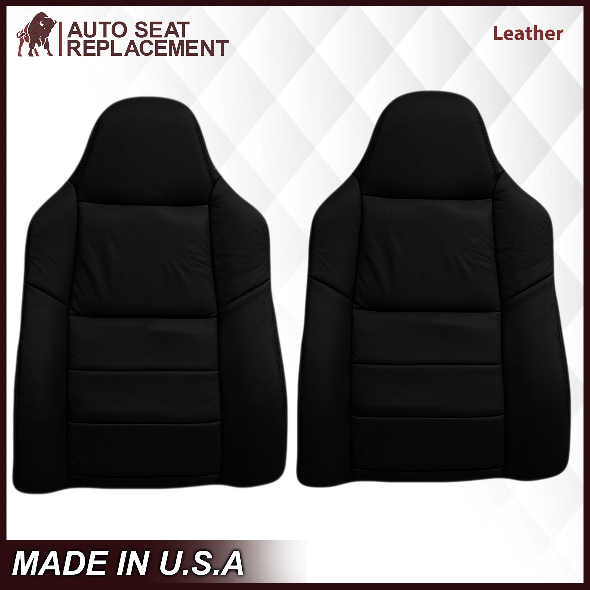 2003-2007 Ford F250/F350/F450/F550 Lariat Seat Cover in Black: Choose Leather or Vinyl - Image 21