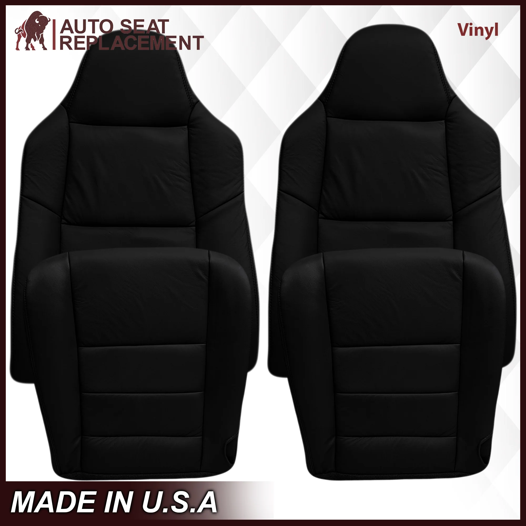 2003-2007 Ford F250/F350/F450/F550 Lariat Seat Cover in Black: Choose Leather or Vinyl - Image 22
