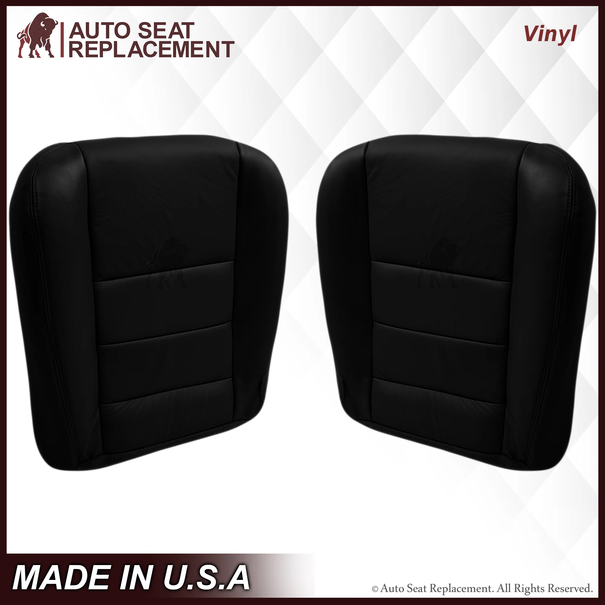 2003-2007 Ford F250/F350/F450/F550 Lariat Seat Cover in Black: Choose Leather or Vinyl - Image 9