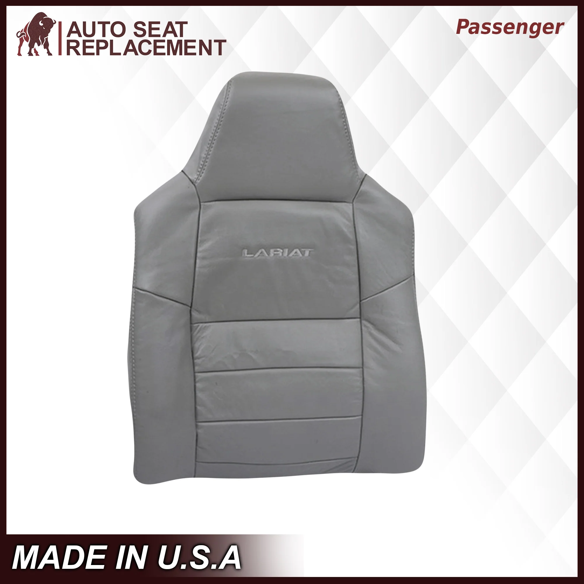 2003-2007 Ford F250/F350/F450/F550 Lariat Seat Cover in Flint Gray: Choose Leather or Vinyl - Image 10