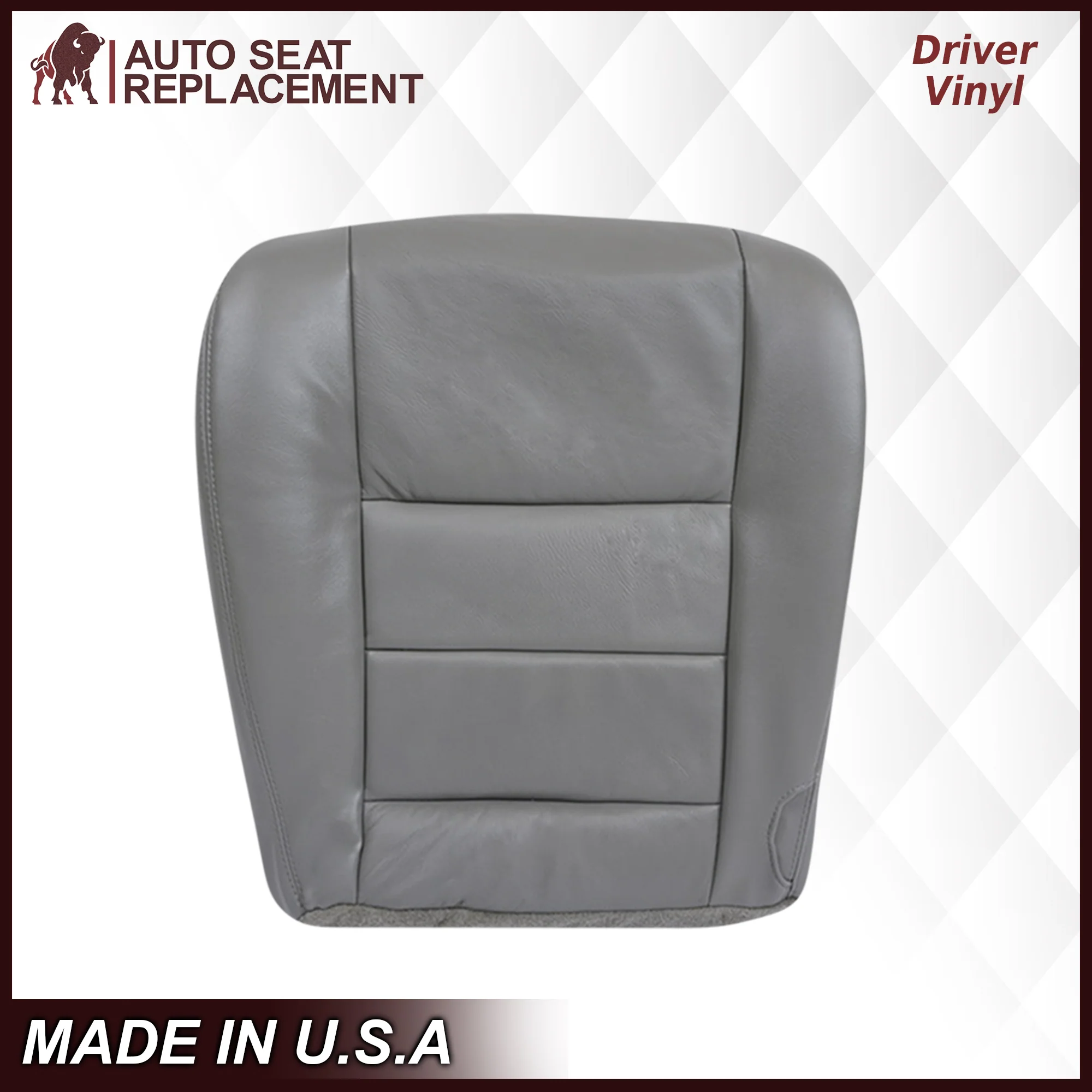 2003-2007 Ford F250/F350/F450/F550 Lariat Seat Cover in Flint Gray: Choose Leather or Vinyl - Image 3