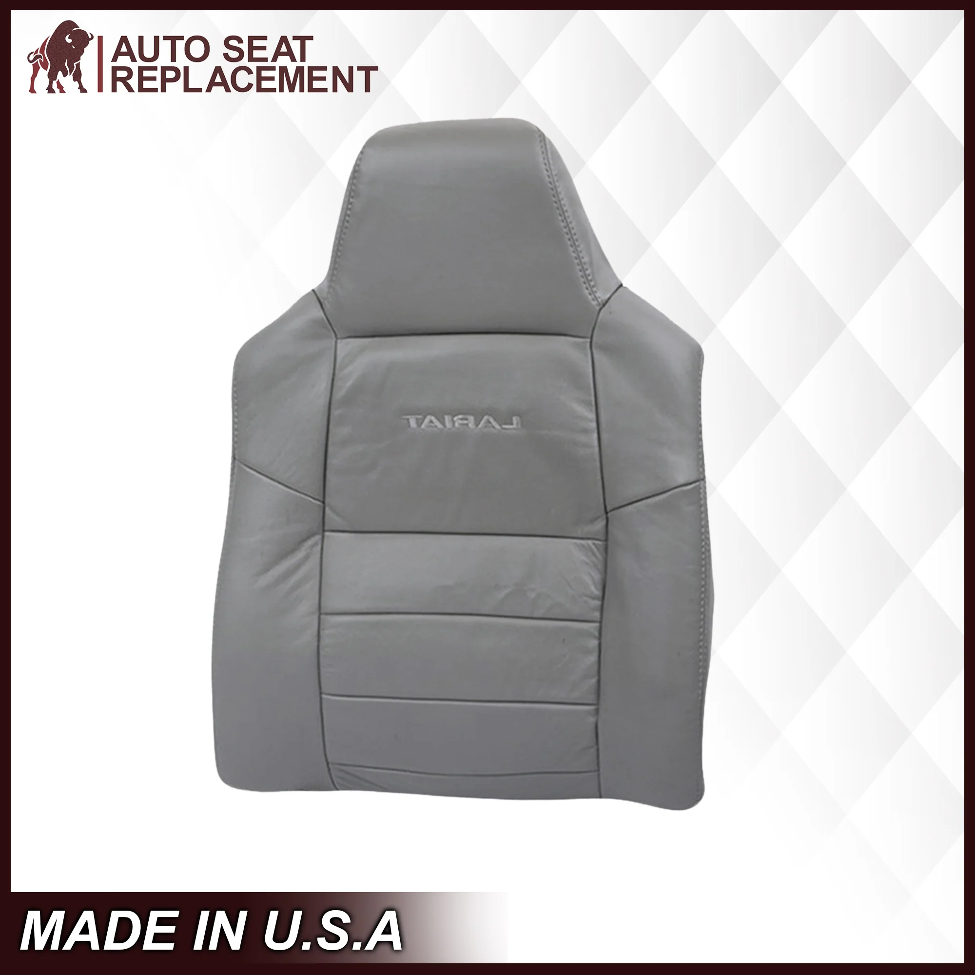 2003-2007 Ford F250/F350/F450/F550 Lariat Seat Cover in Flint Gray: Choose Leather or Vinyl - Image 5