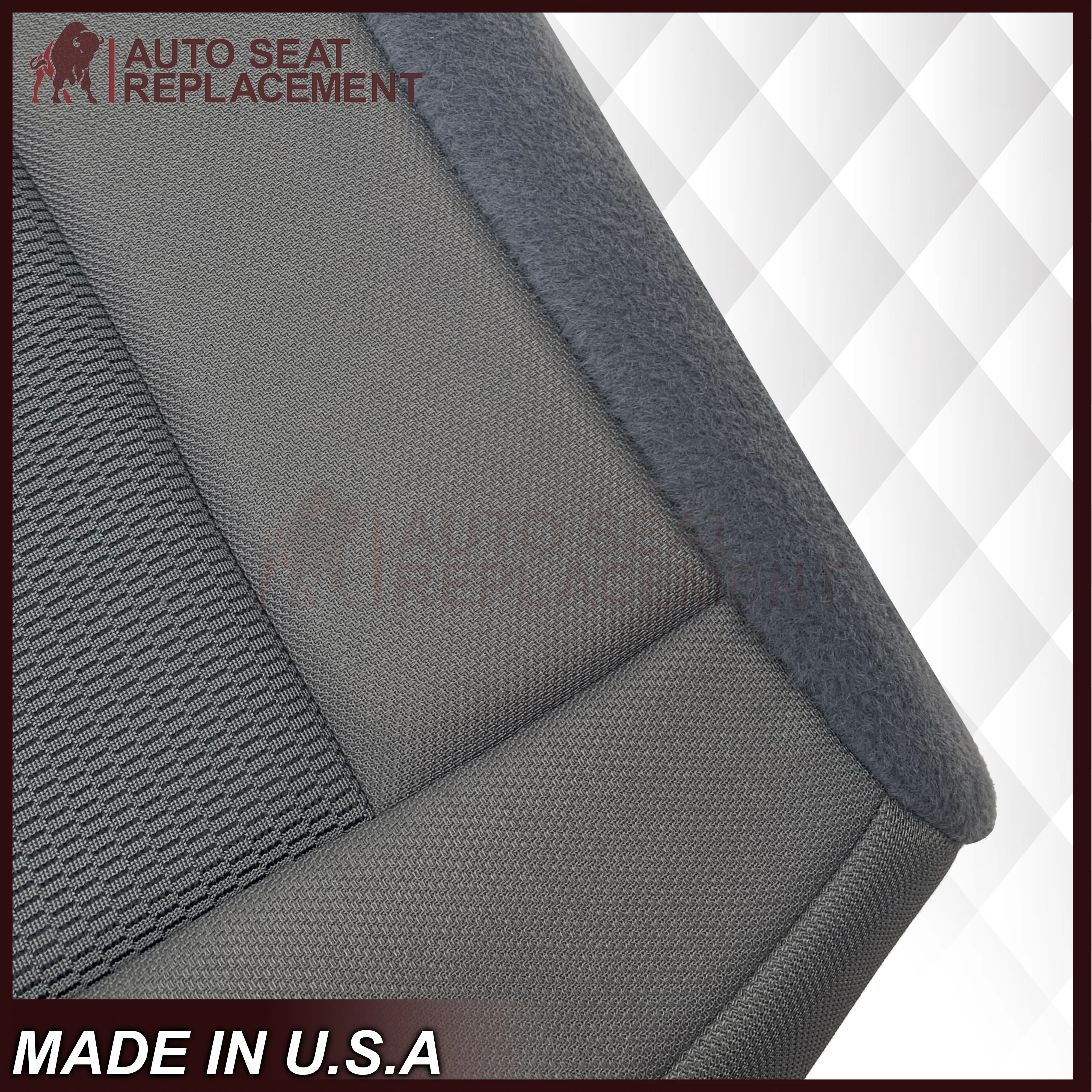 2003-2007 Ford F250 F350 Lariat Seat Cover in Medium Flint Gray Cloth Fabric - Image 2