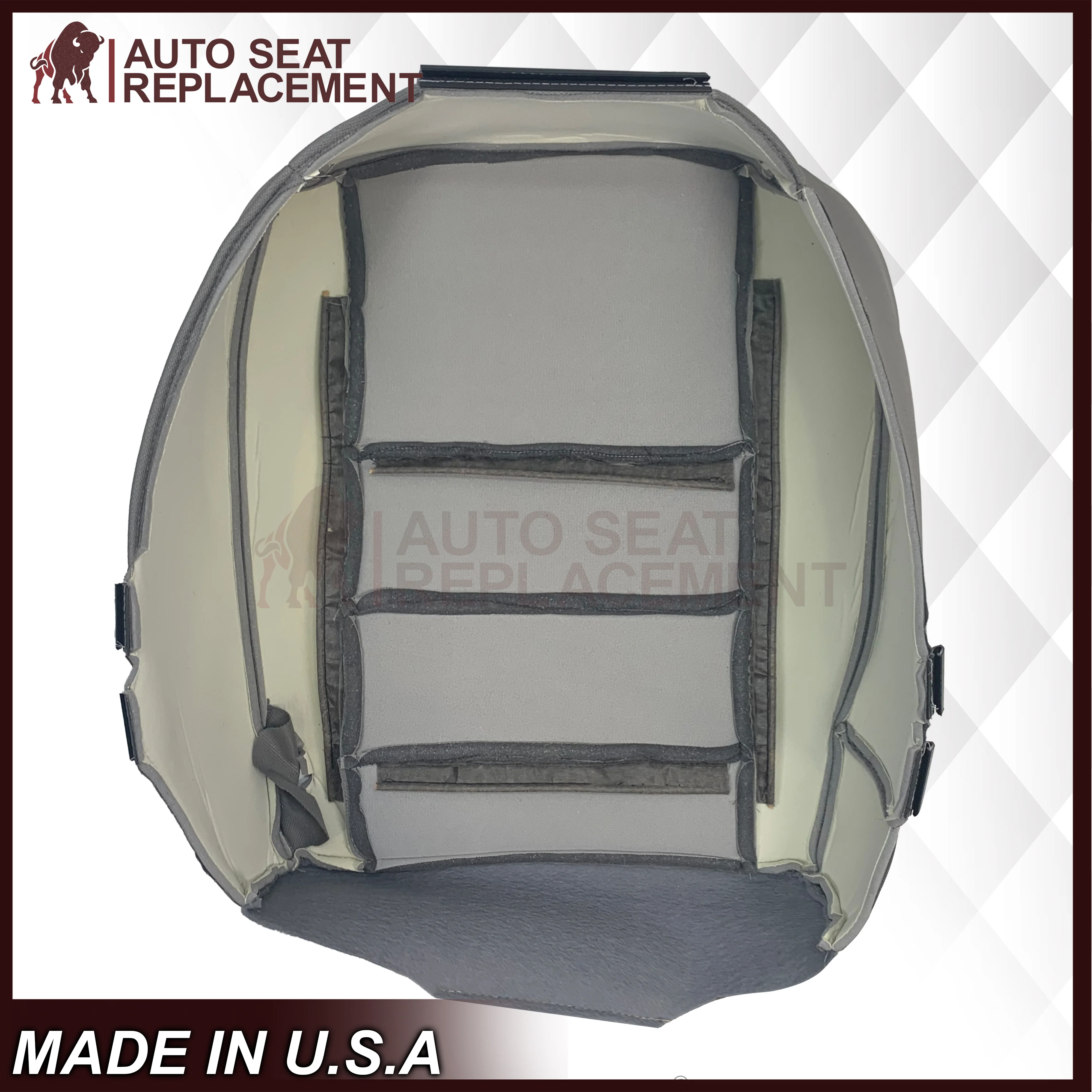 2003-2007 Ford F250 F350 Lariat Seat Cover in Medium Flint Gray Cloth Fabric - Image 3