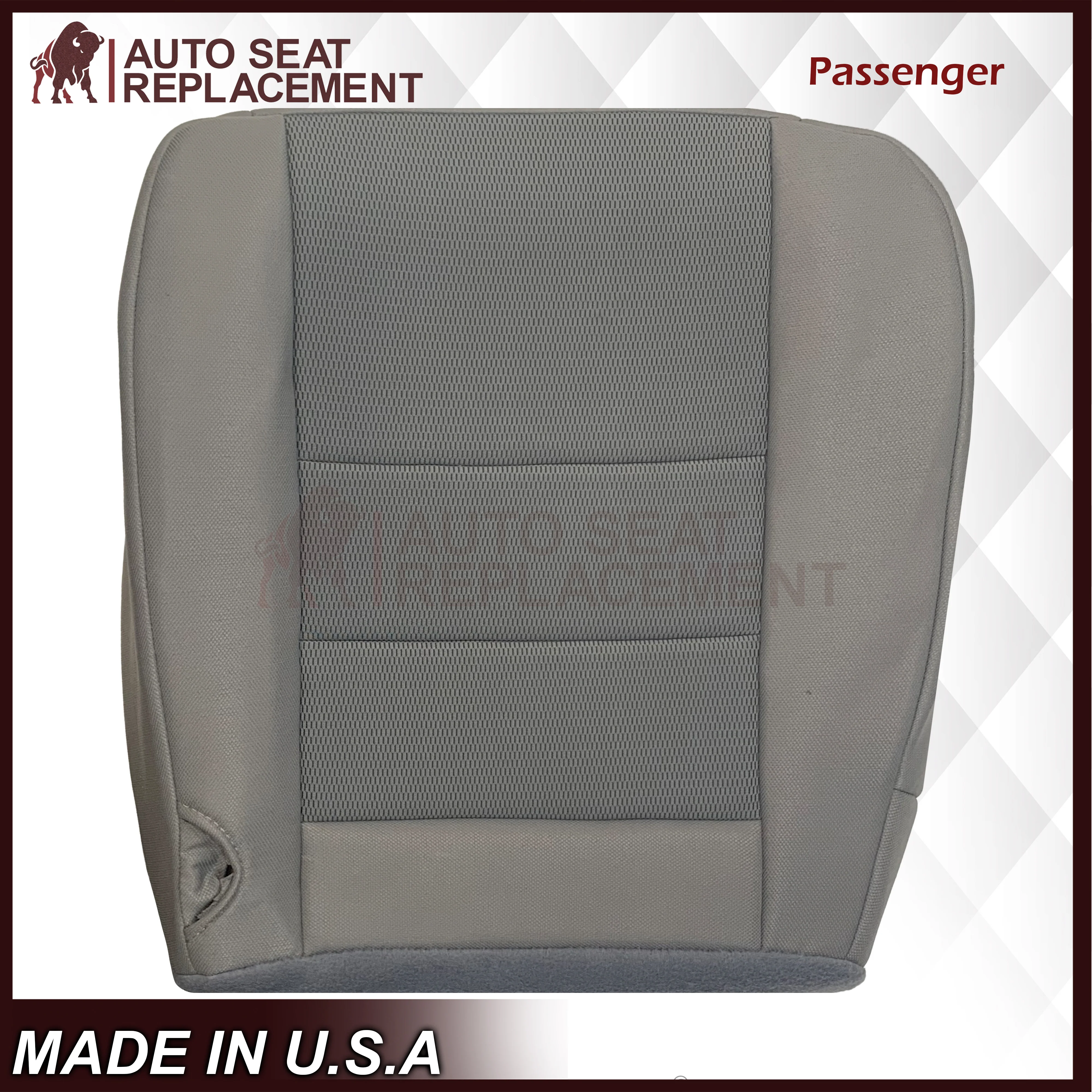 2003-2007 Ford F250 F350 Lariat Seat Cover in Medium Flint Gray Cloth Fabric - Image 8