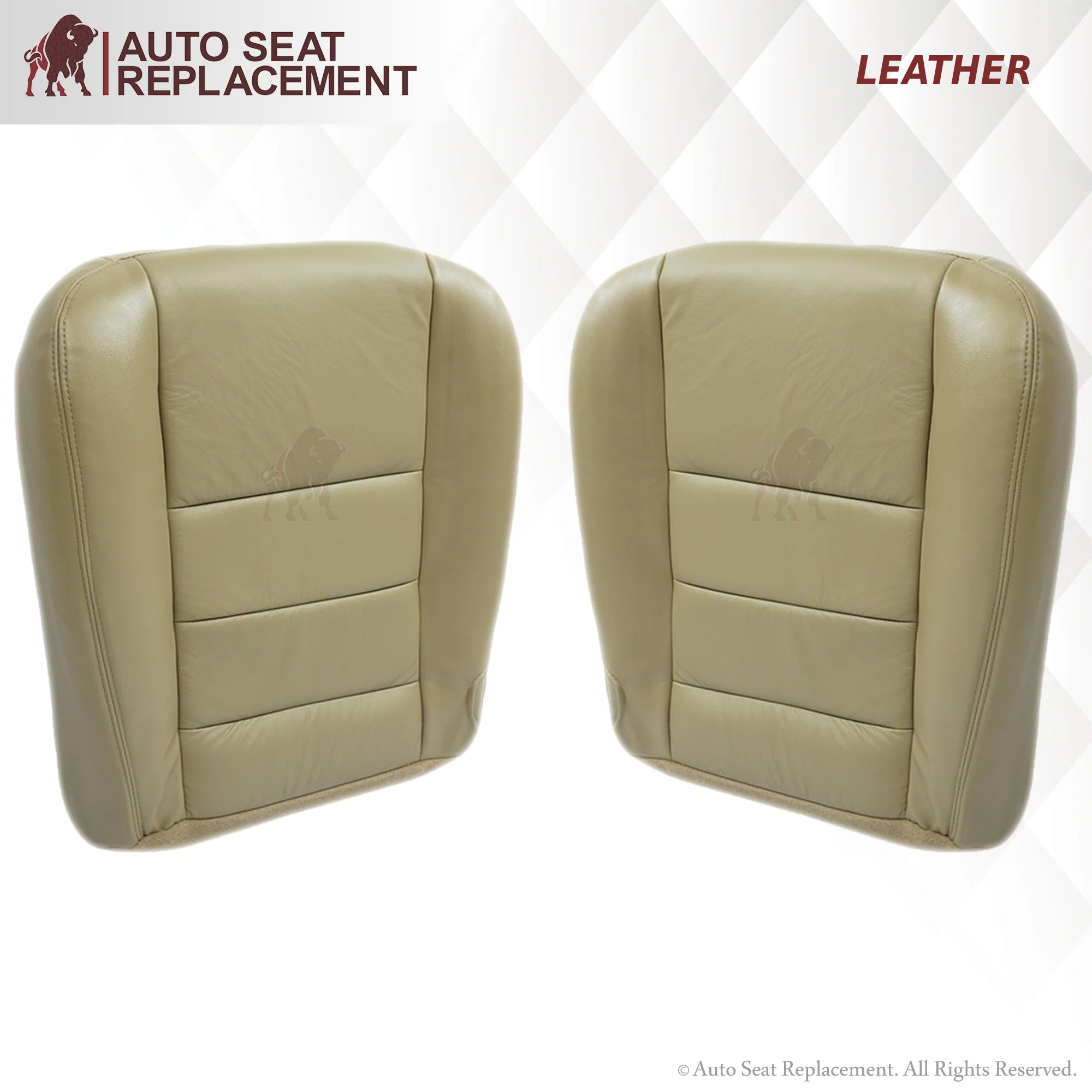 2003-2007 Ford F250 F350 Lariat Seat Cover in Tan: Choose Leather or Vinyl - Image 23