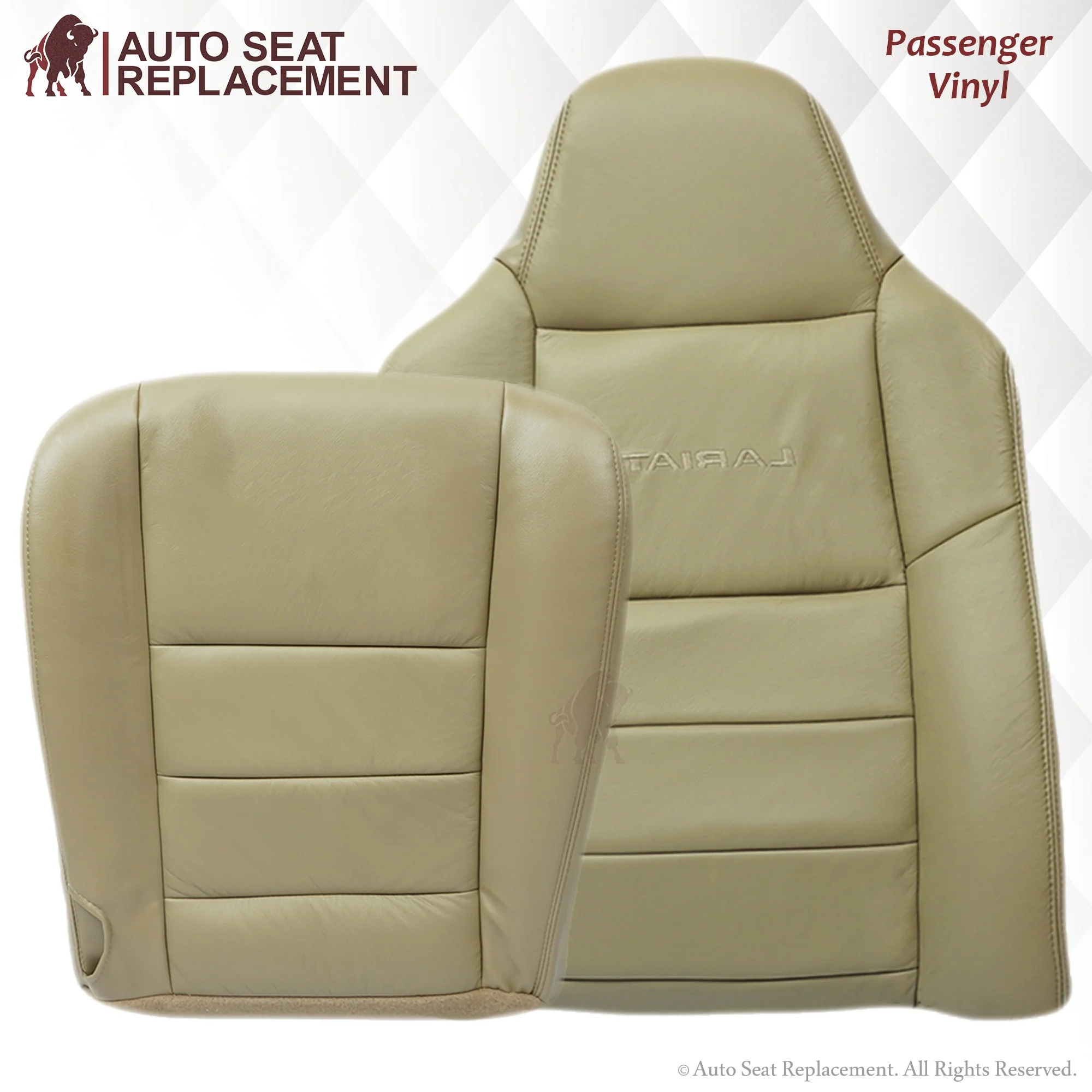 2003-2007 Ford F250 F350 Lariat Seat Cover in Tan: Choose Leather or Vinyl - Image 27