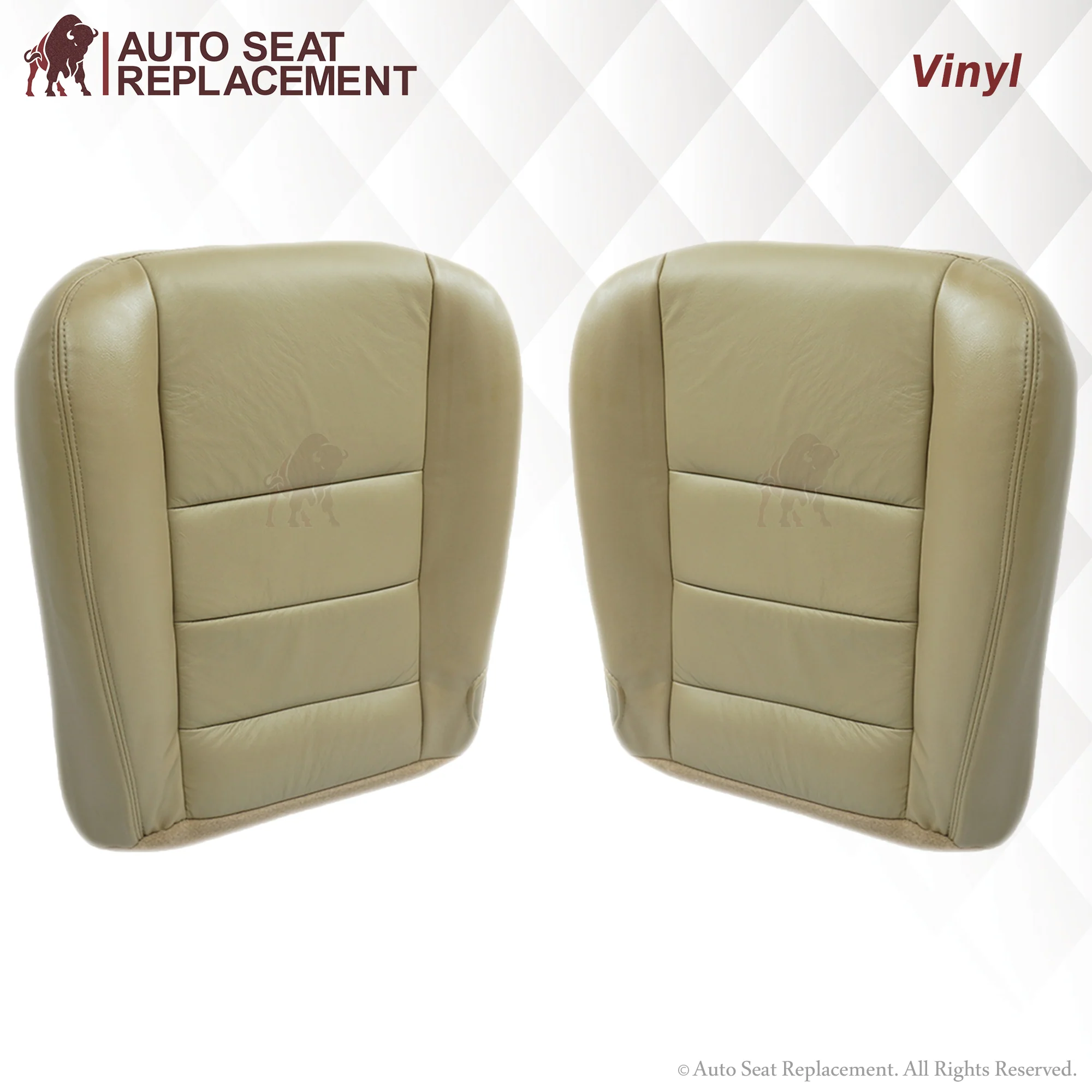 2003-2007 Ford F250 F350 Lariat Seat Cover in Tan: Choose Leather or Vinyl - Image 28