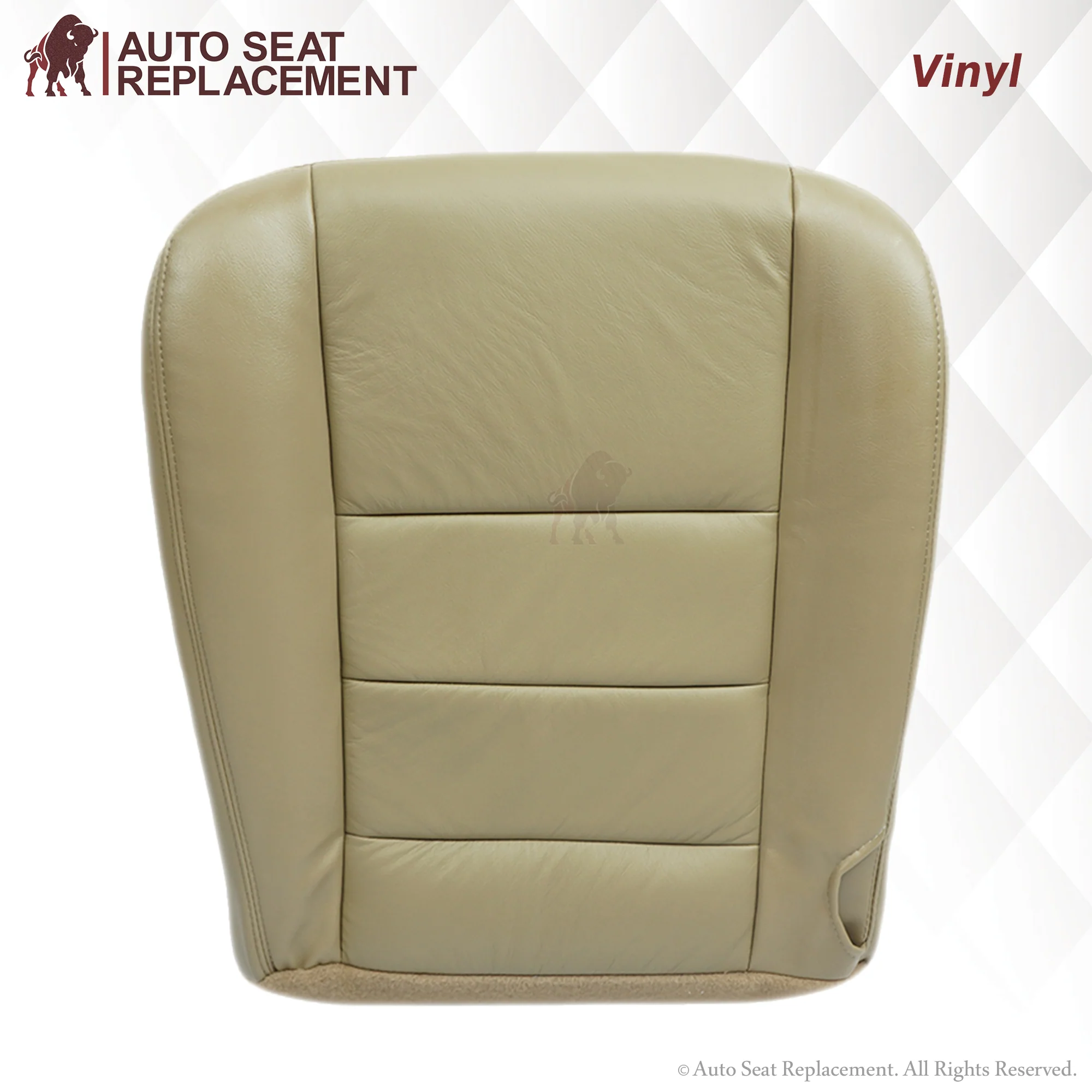 2003-2007 Ford F250 F350 Lariat Seat Cover in Tan: Choose Leather or Vinyl - Image 3