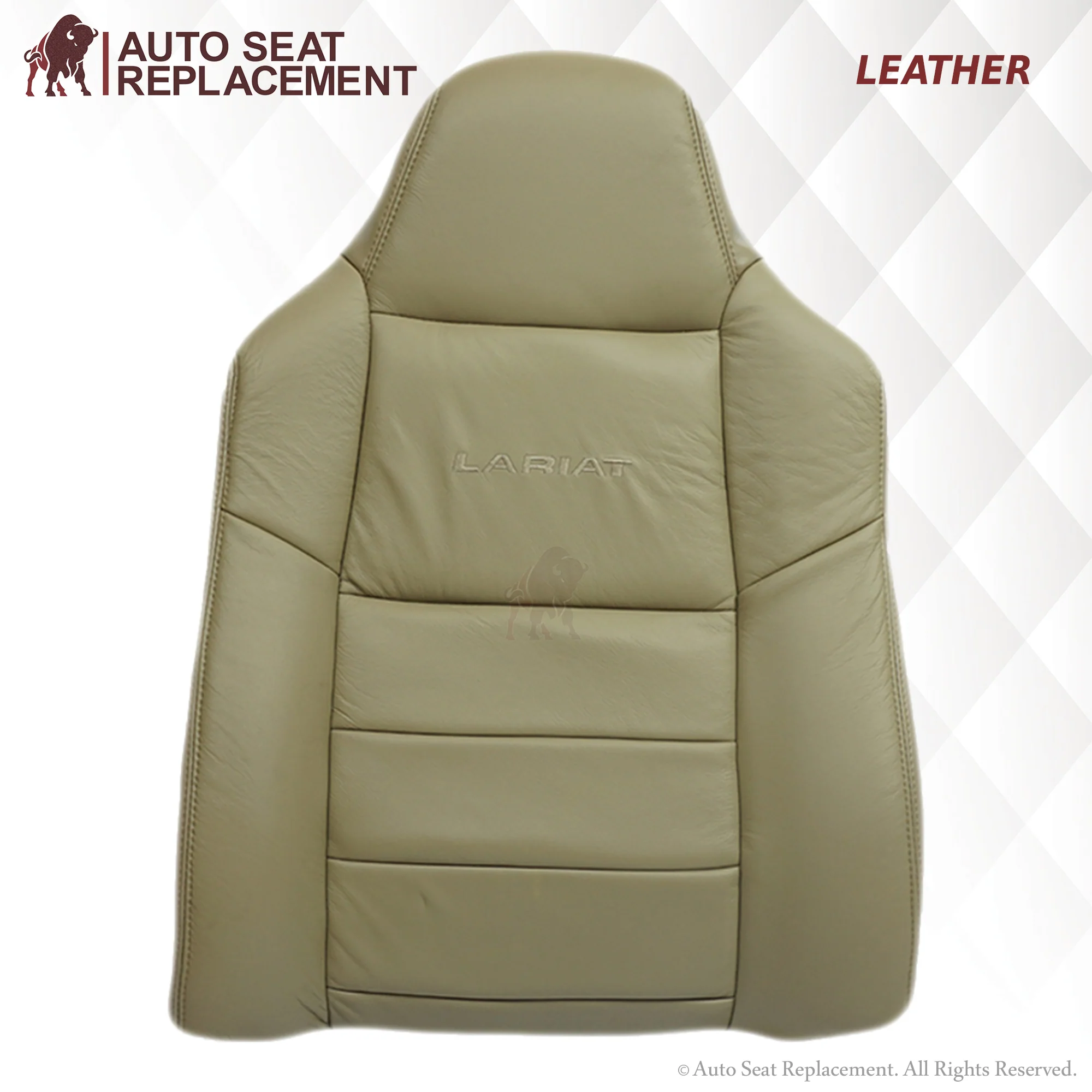 2003-2007 Ford F250 F350 Lariat Seat Cover in Tan: Choose Leather or Vinyl - Image 30