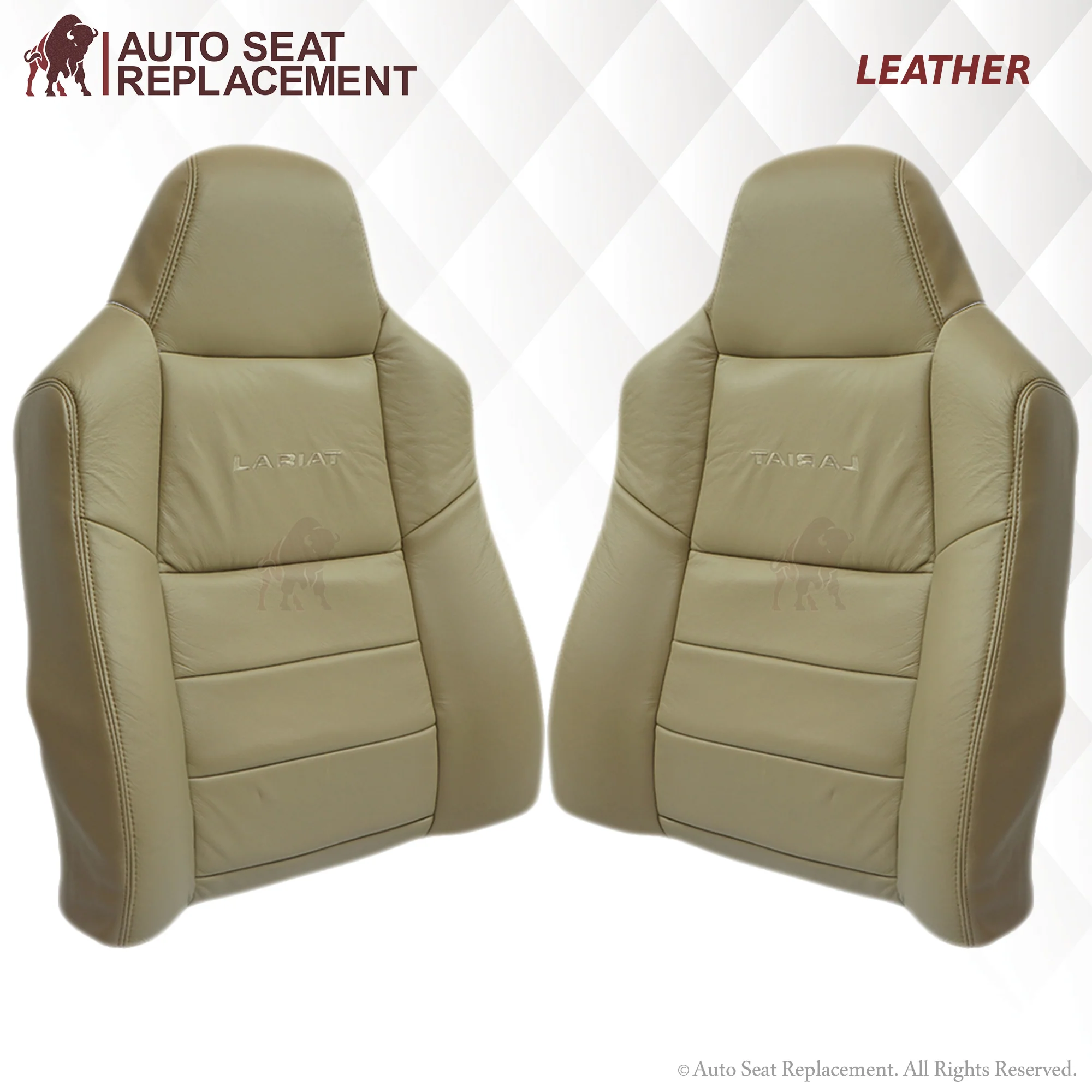2003-2007 Ford F250 F350 Lariat Seat Cover in Tan: Choose Leather or Vinyl - Image 31