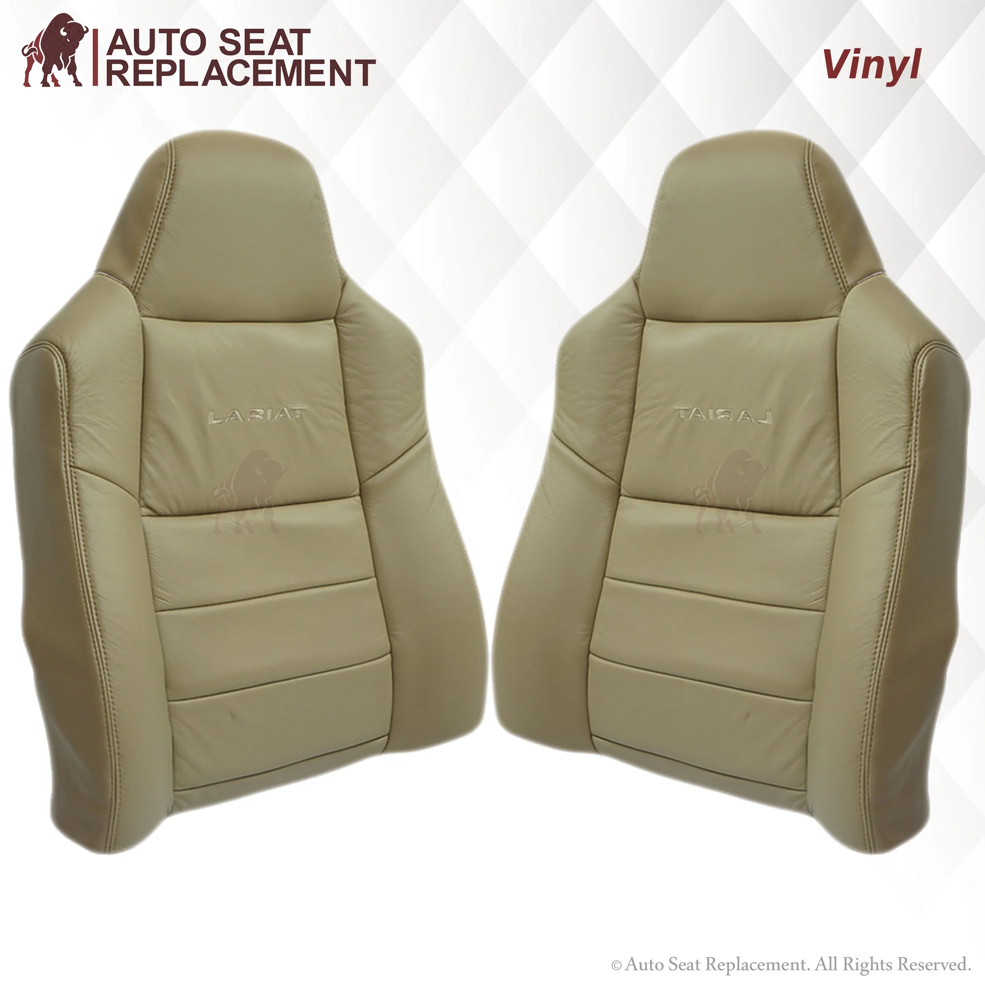 2003-2007 Ford F250 F350 Lariat Seat Cover in Tan: Choose Leather or Vinyl - Image 34