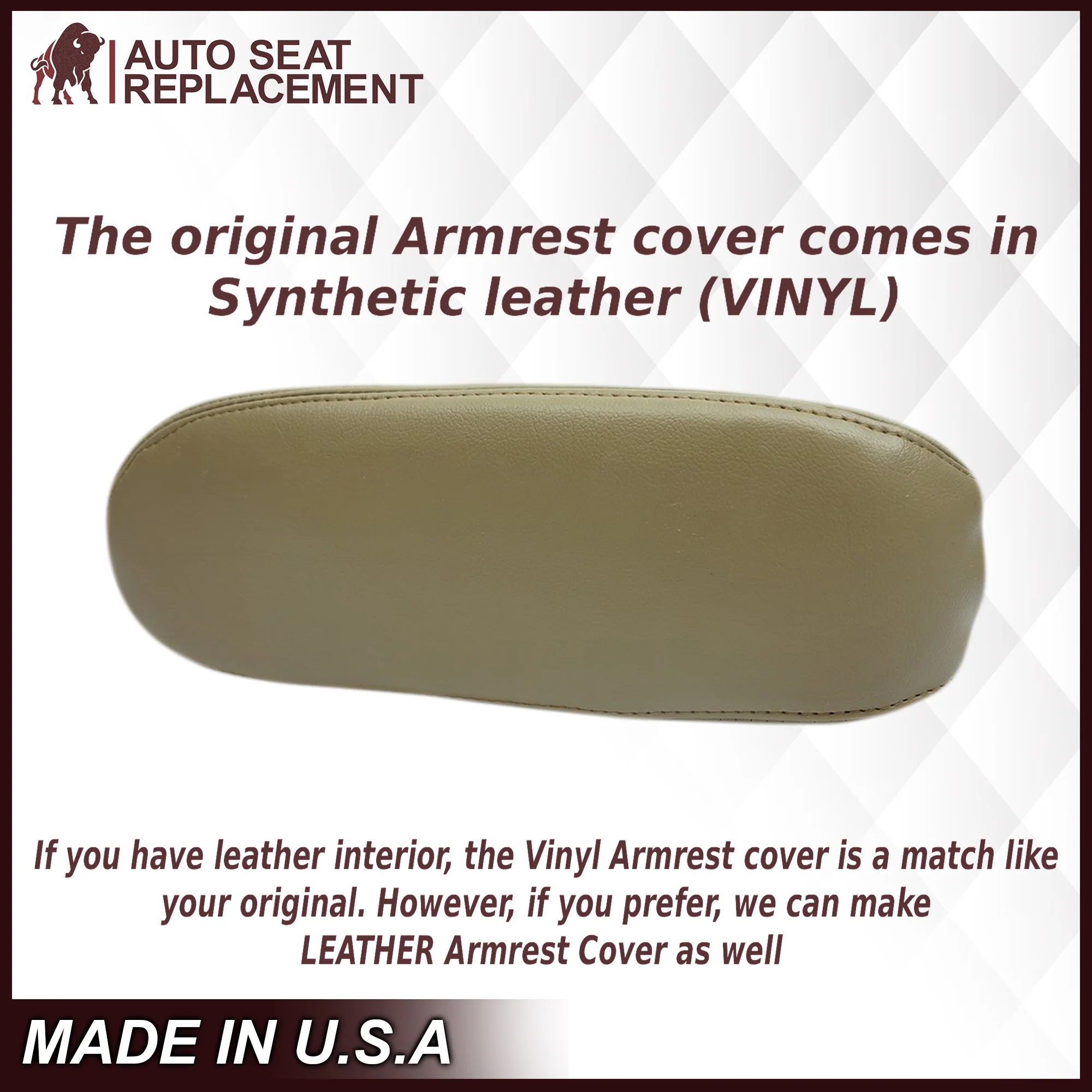 2003-2007 Ford F250 F350 Lariat Seat Cover in Tan: Choose Leather or Vinyl - Image 5