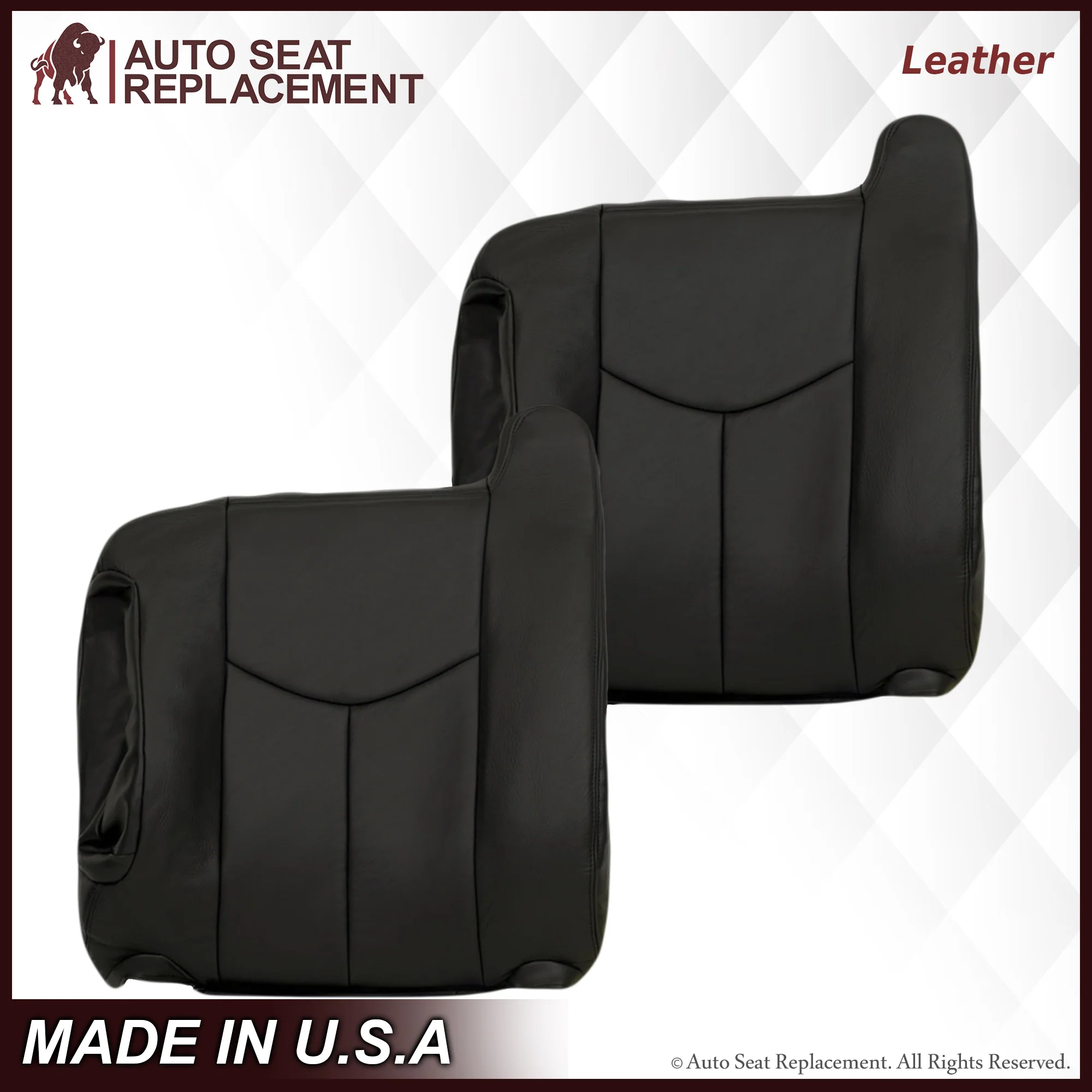 2003-2007 GMC Sierra Seat Cover in Dark Gray: Choose Leather or Vinyl - Image 18