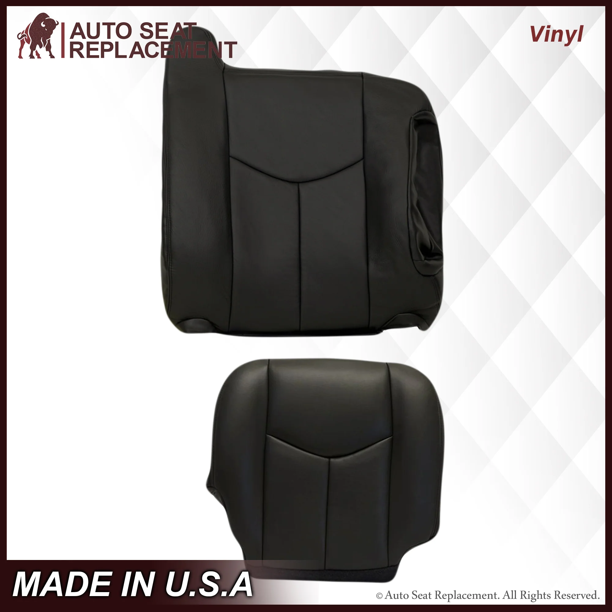 2003-2007 GMC Sierra Seat Cover in Dark Gray: Choose Leather or Vinyl - Image 7