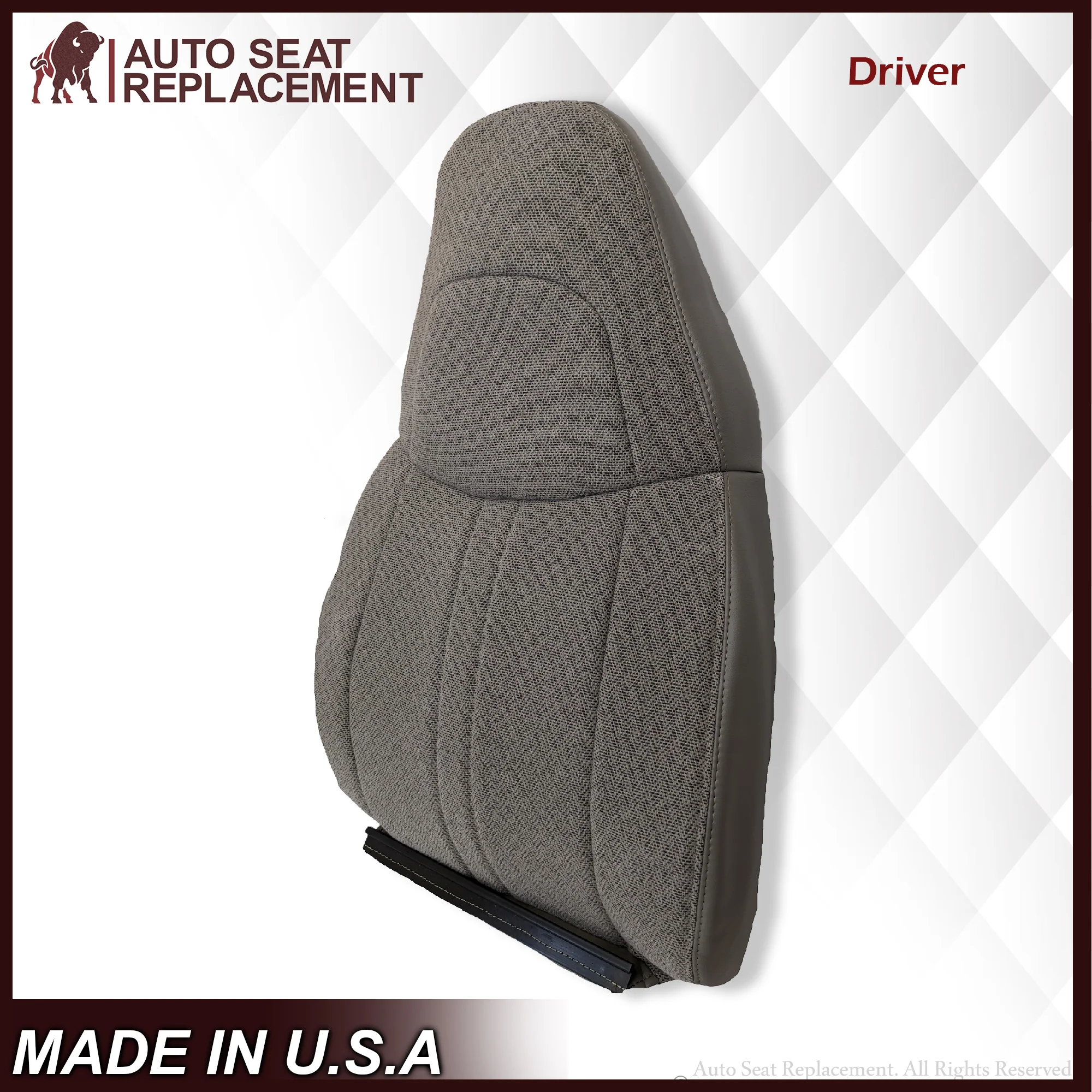 2003-2018 Chevy Express 1500 2500 3500 Cloth Seat Covers in Pewter Gray - Image 20