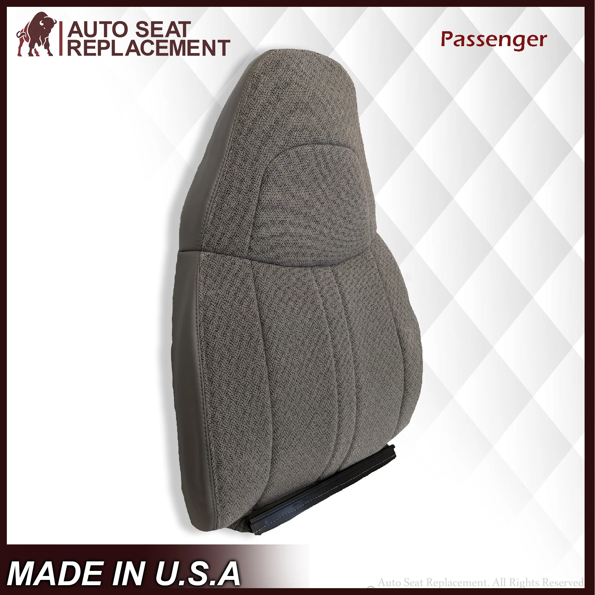 2003-2018 Chevy Express 1500 2500 3500 Cloth Seat Covers in Pewter Gray - Image 22
