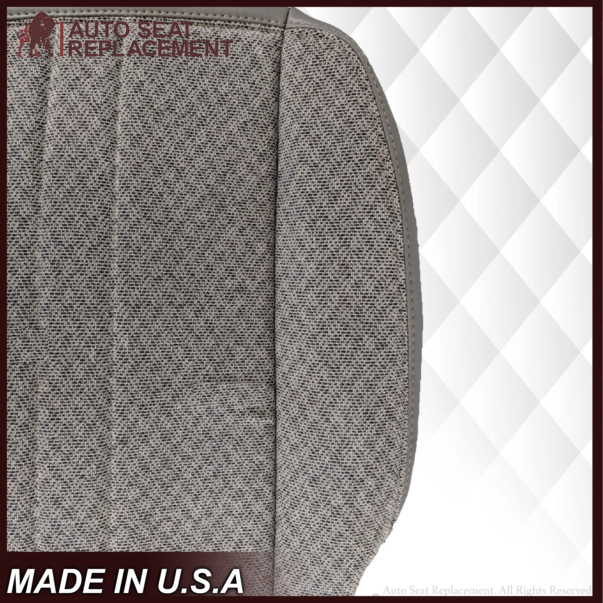 2003-2018 Chevy Express 1500 2500 3500 Cloth Seat Covers in Pewter Gray - Image 7