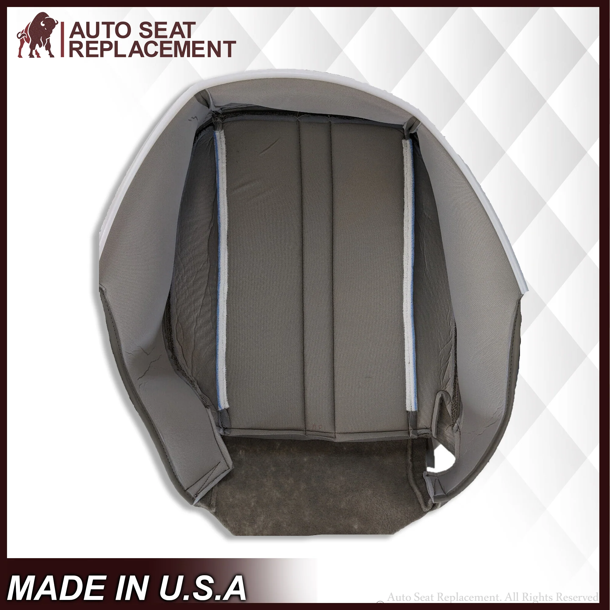 2003-2018 Chevy Express 1500 2500 3500 Cloth Seat Covers in Pewter Gray - Image 8