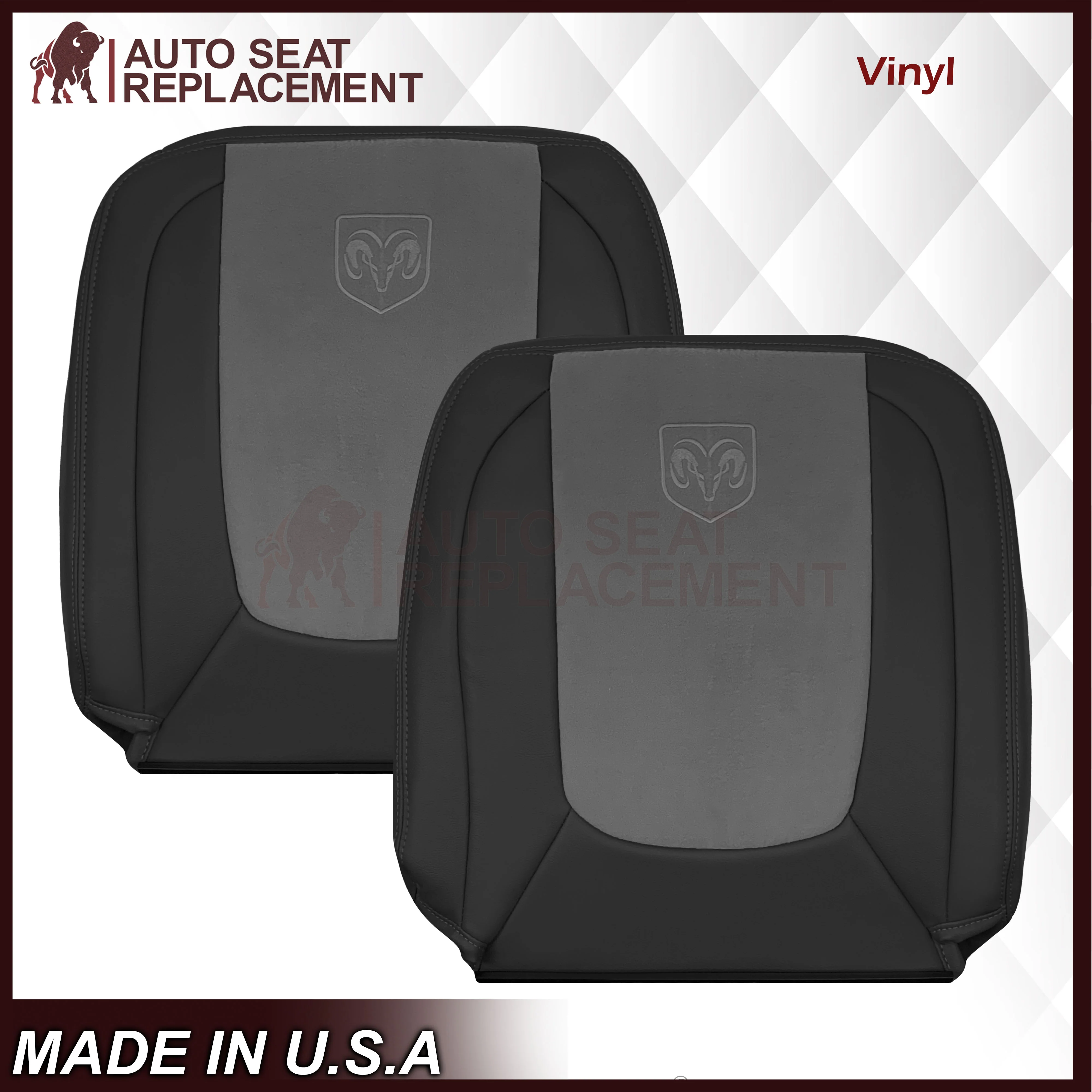 2004 2005 Dodge Ram 1500 2500 3500 Laramie Single Cab Work Truck Replacement Seat Covers In Dark Slate "Dark Gray" - Image 27