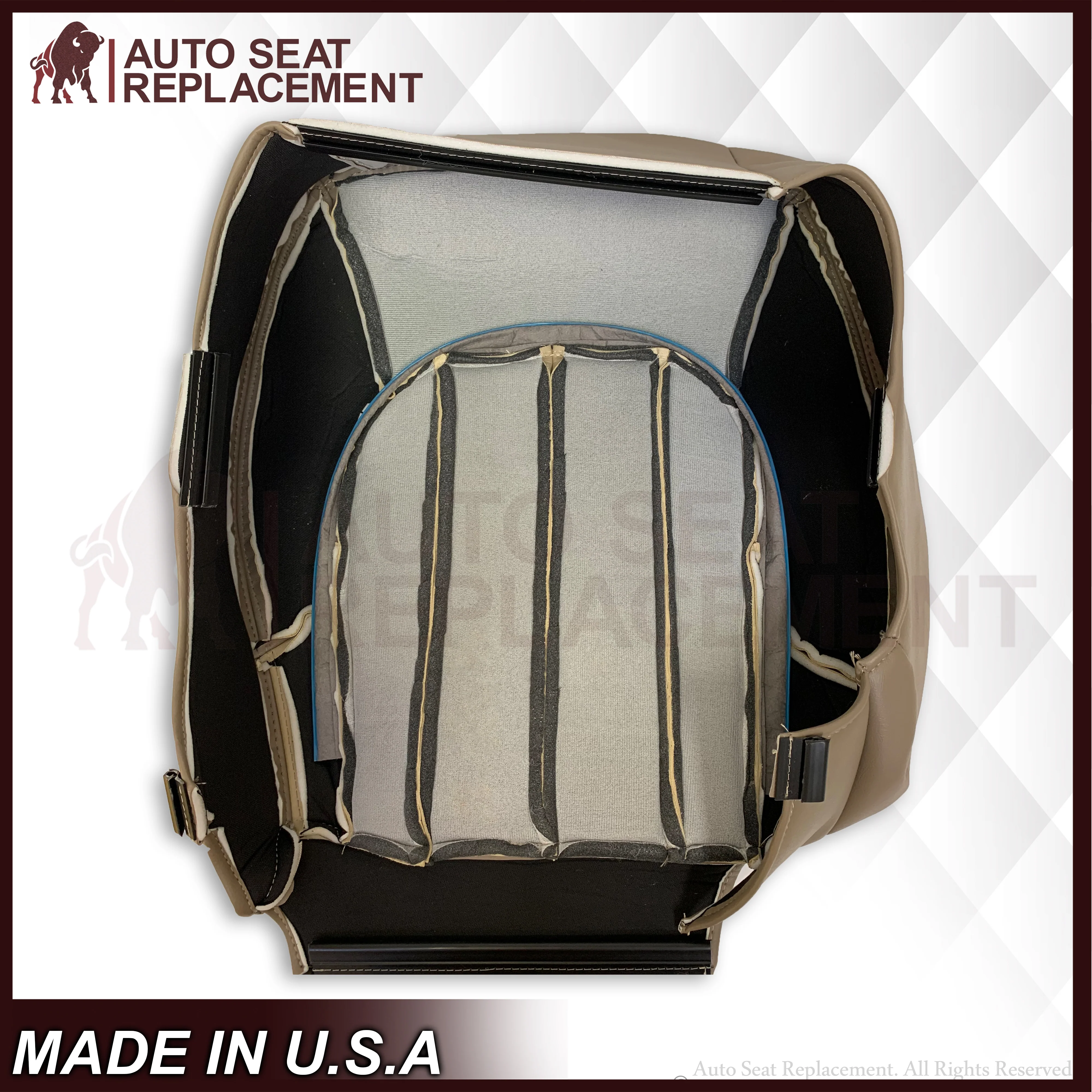 2004 2005 GMC Envoy SLT XL Bottom Replacement Seat Covers 2 Tone Tan: Choose your material - Image 11