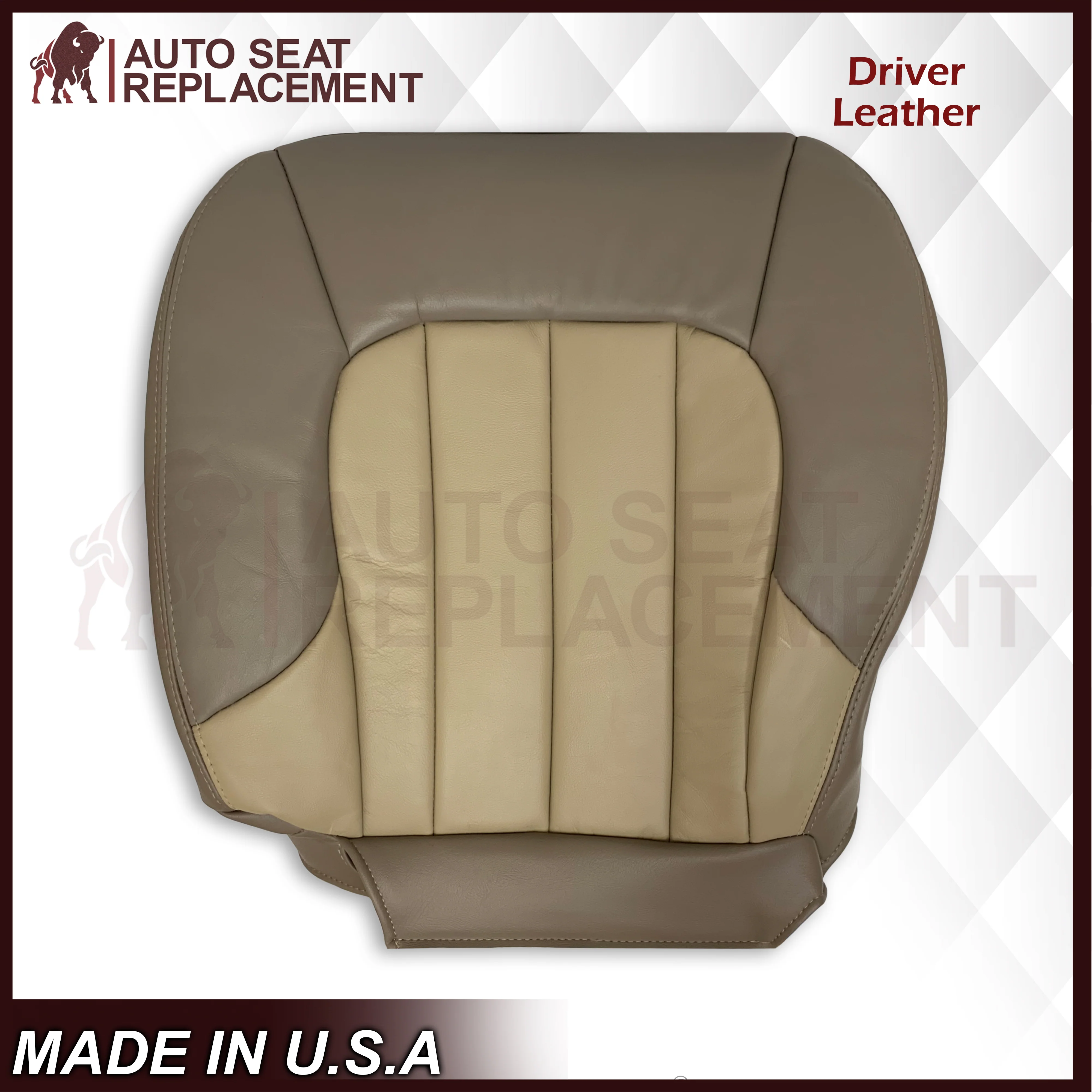 2004 2005 GMC Envoy SLT XL Bottom Replacement Seat Covers 2 Tone Tan: Choose your material - Image 3