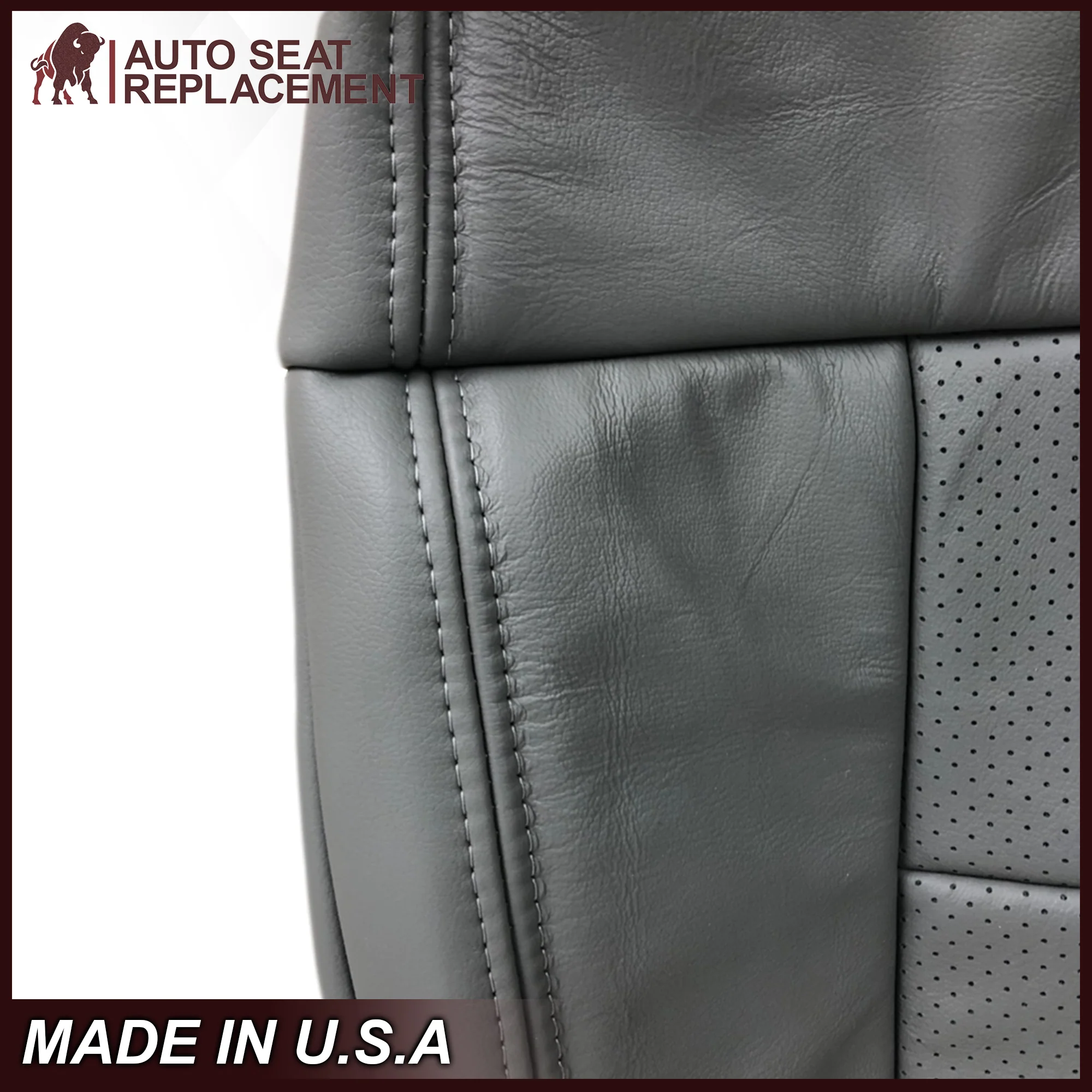 2004-2008 Ford F150 Perforated Seat Cover in Gray: Choose Leather or Vinyl - Image 6