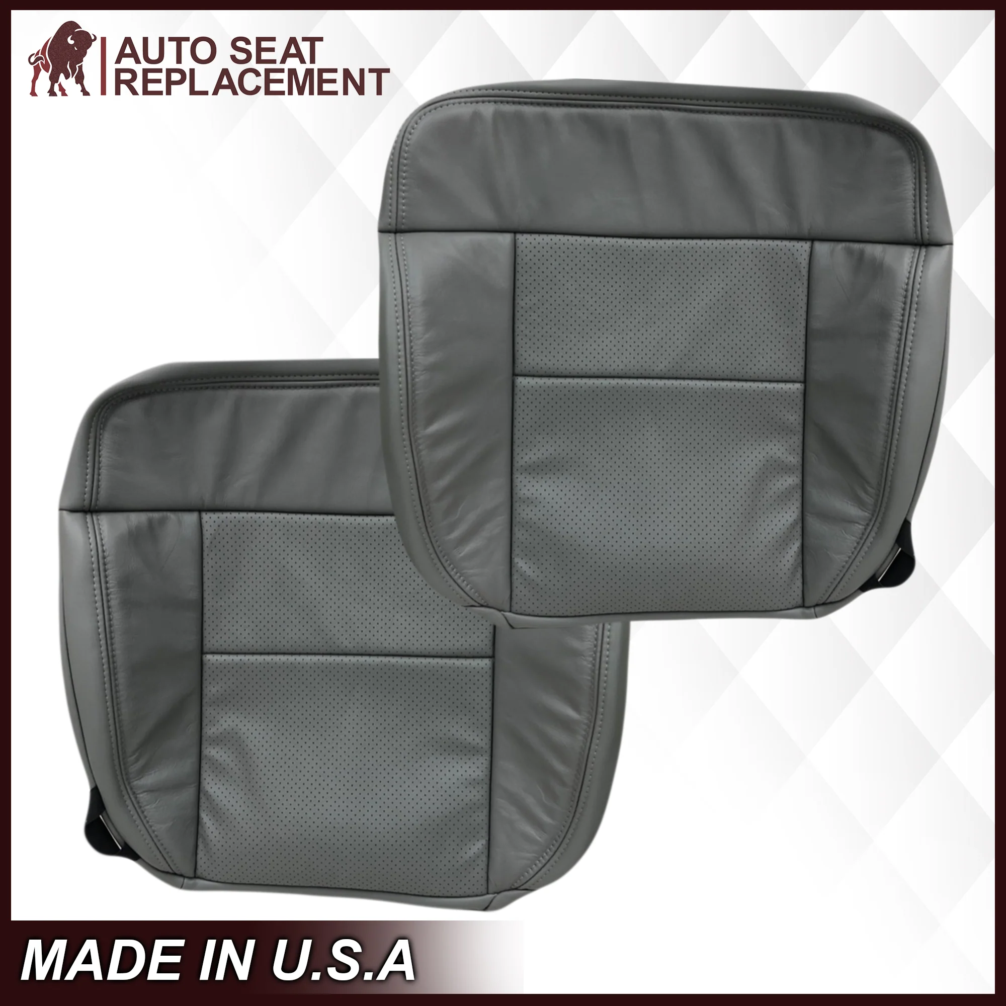 2004-2008 Ford F150 Perforated Seat Cover in Gray: Choose Leather or Vinyl - Image 8