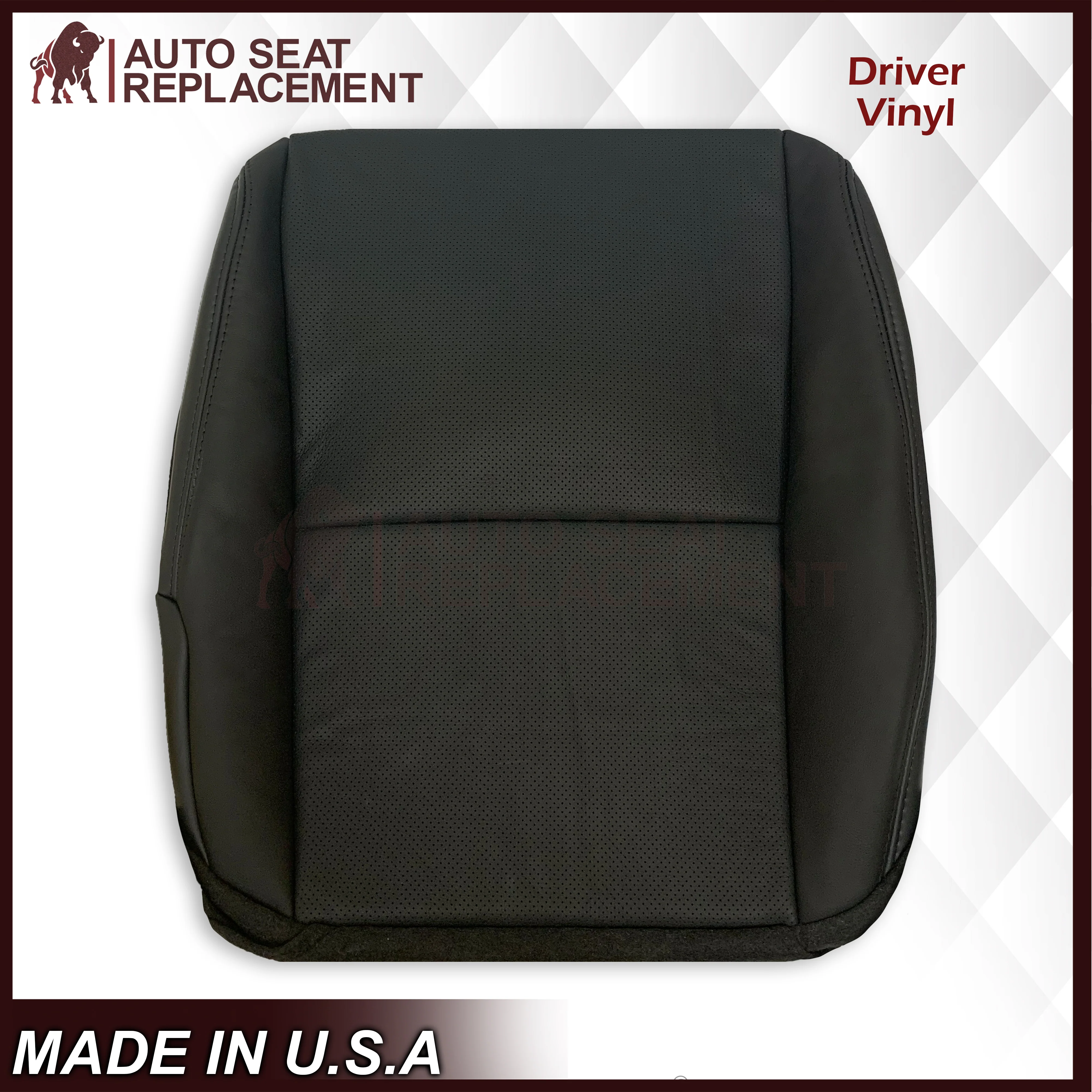 2004 Acura TL Driver Or Passenger Side Bottom Seat Cover in Black: Leather or Vinyl - Image 5