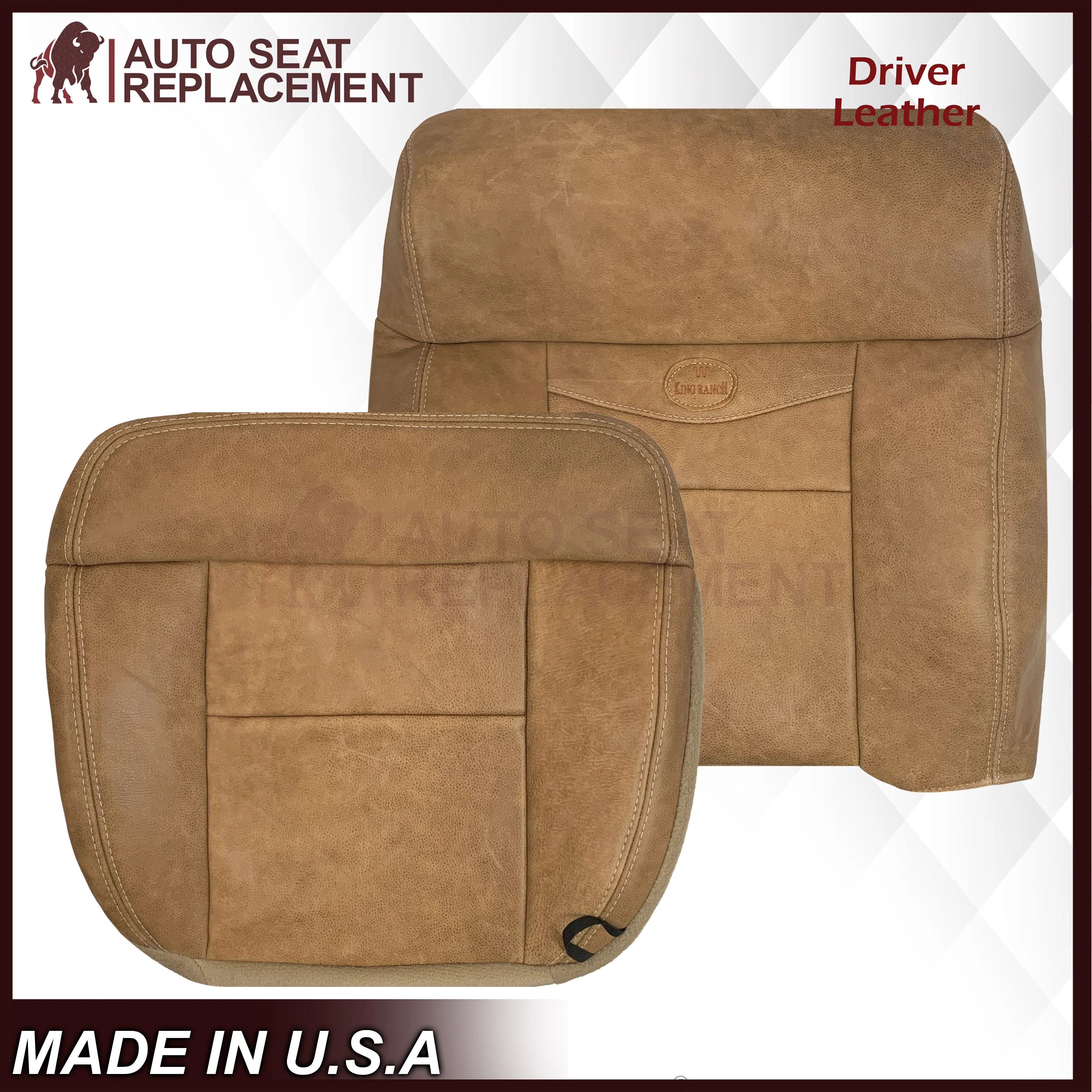 2005 2006 2007 2008 Ford F150 King Ranch New Front GENUINE LEATHER Seat Covers - Image 20
