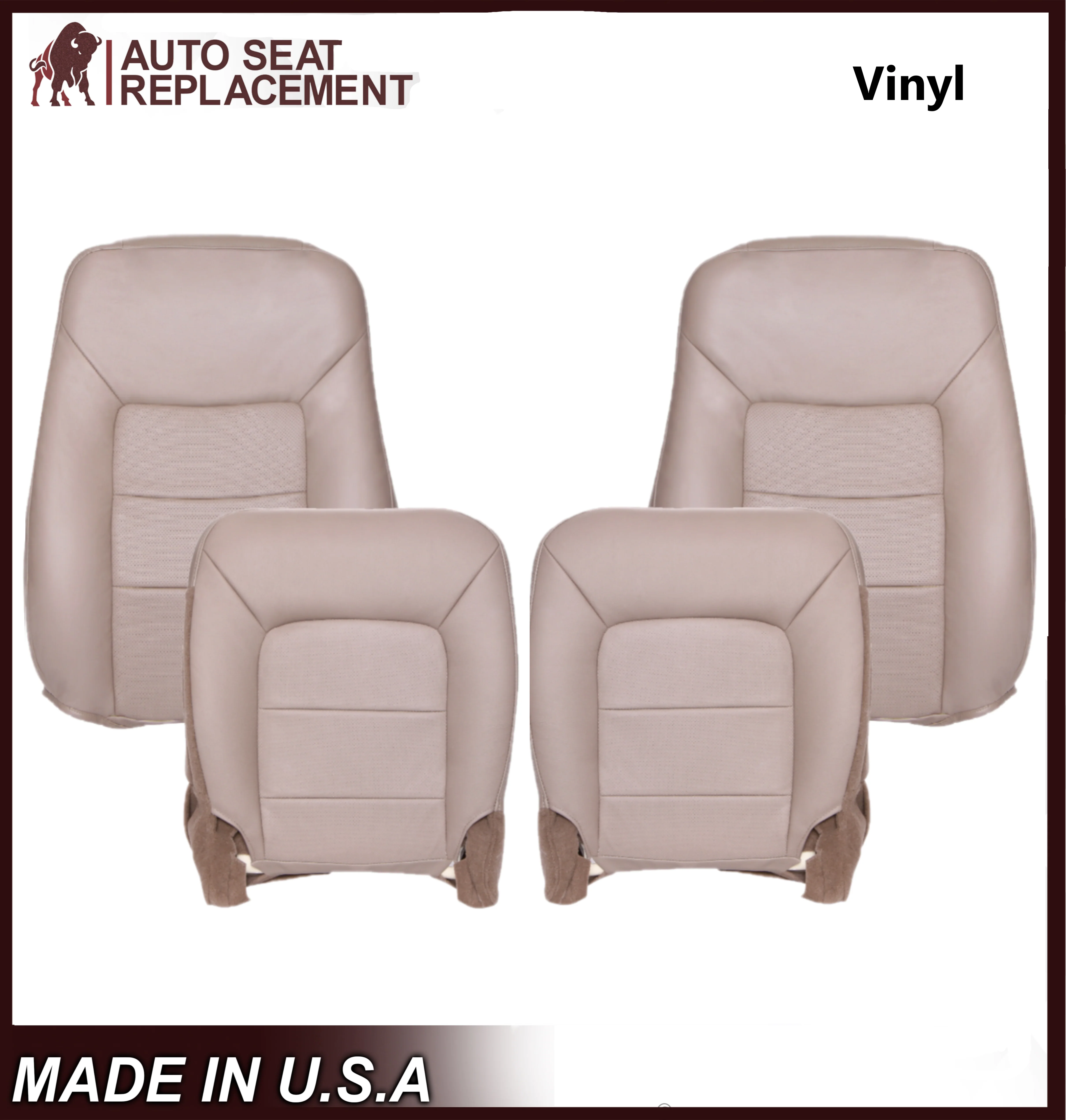 2005 2006 Ford Expedition Limited Perforated Tan Seat Covers: Choose Leather or Vinyl - Image 2