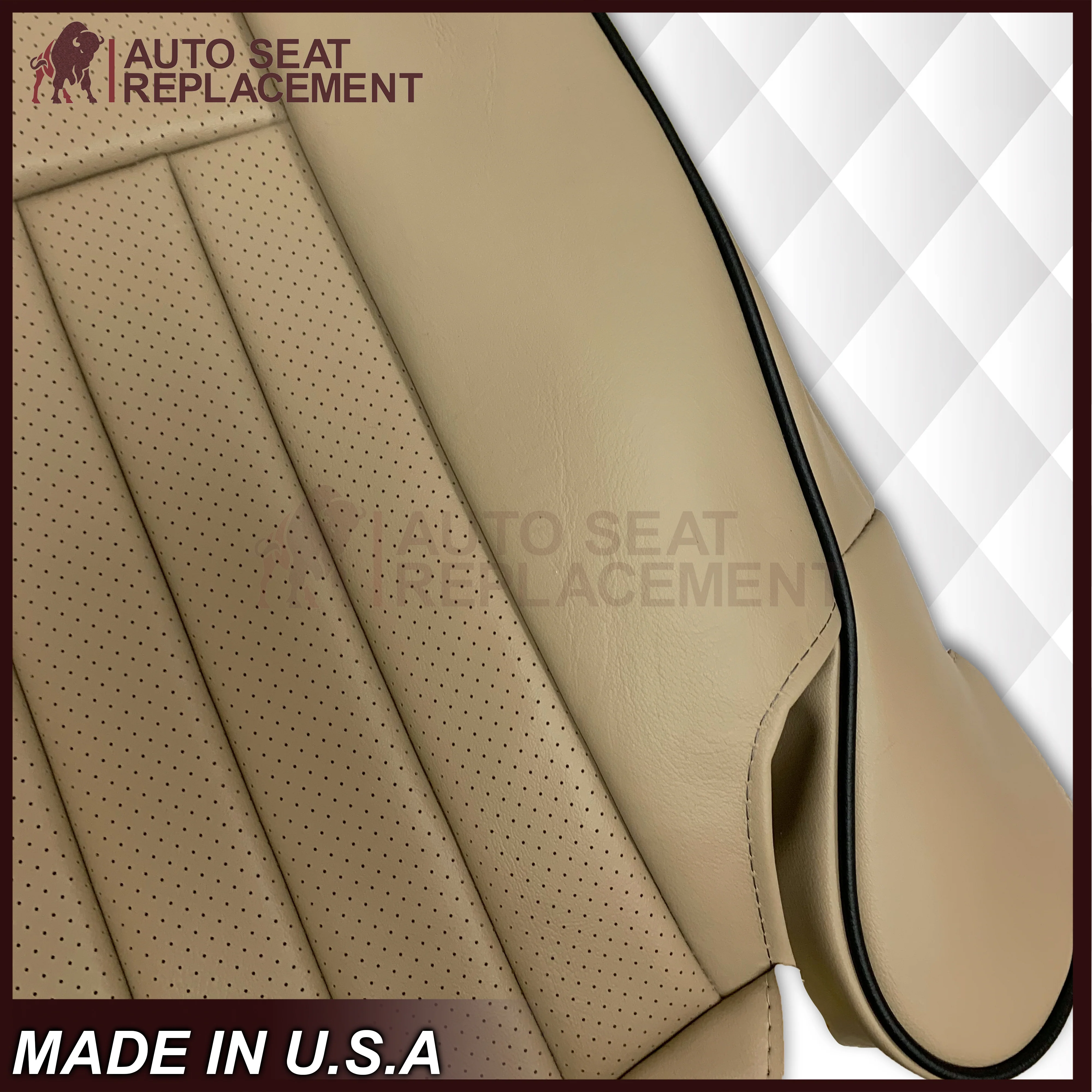 2005 2006 Lincoln Navigator Replacement Seat Covers in Camel Tan: Choose Genuine Leather or Vinyl - Image 13