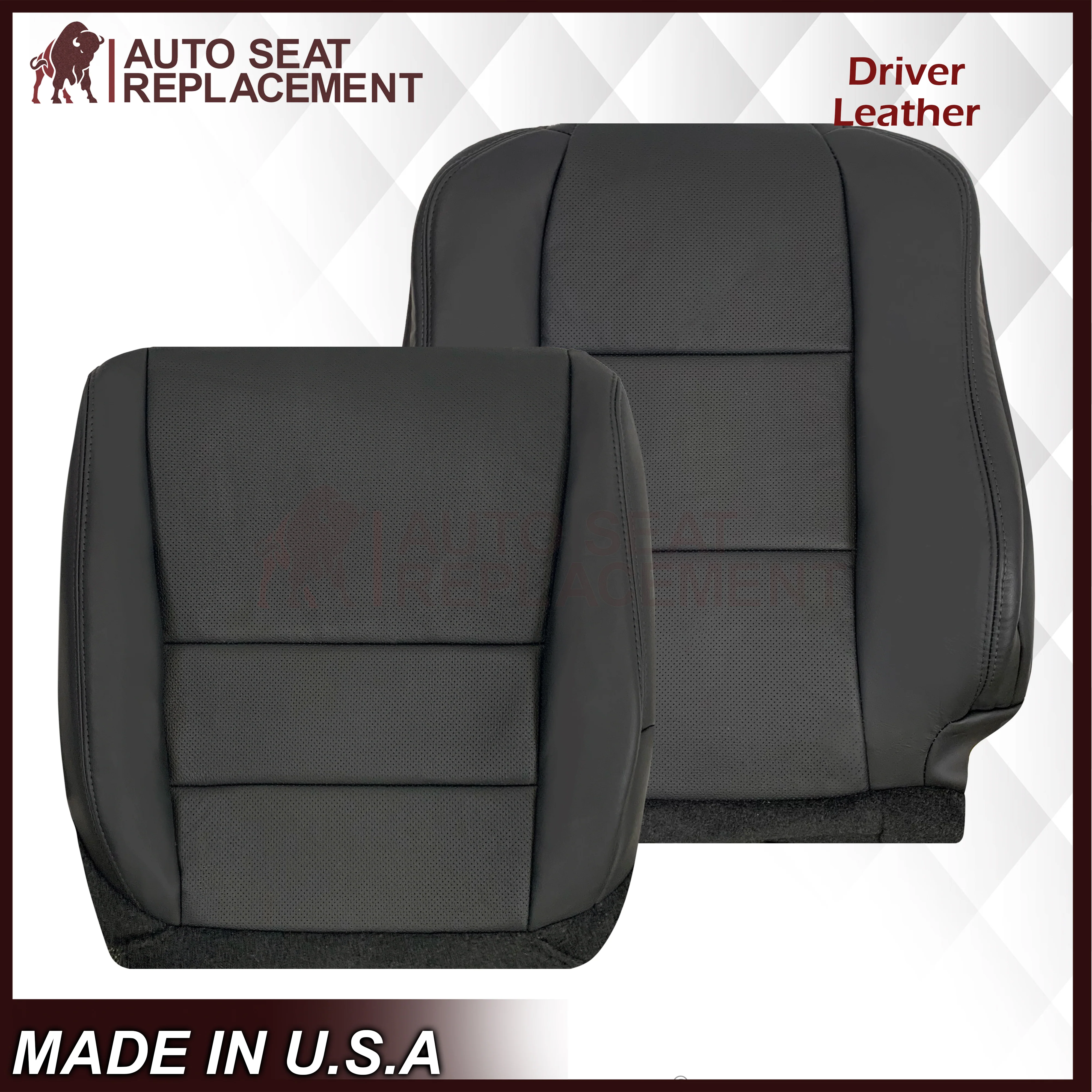 2005 - 2008 Acura TL Driver Or Passenger Seat Covers In Black: Choose Leather OR Synthetic Leather - Image 22