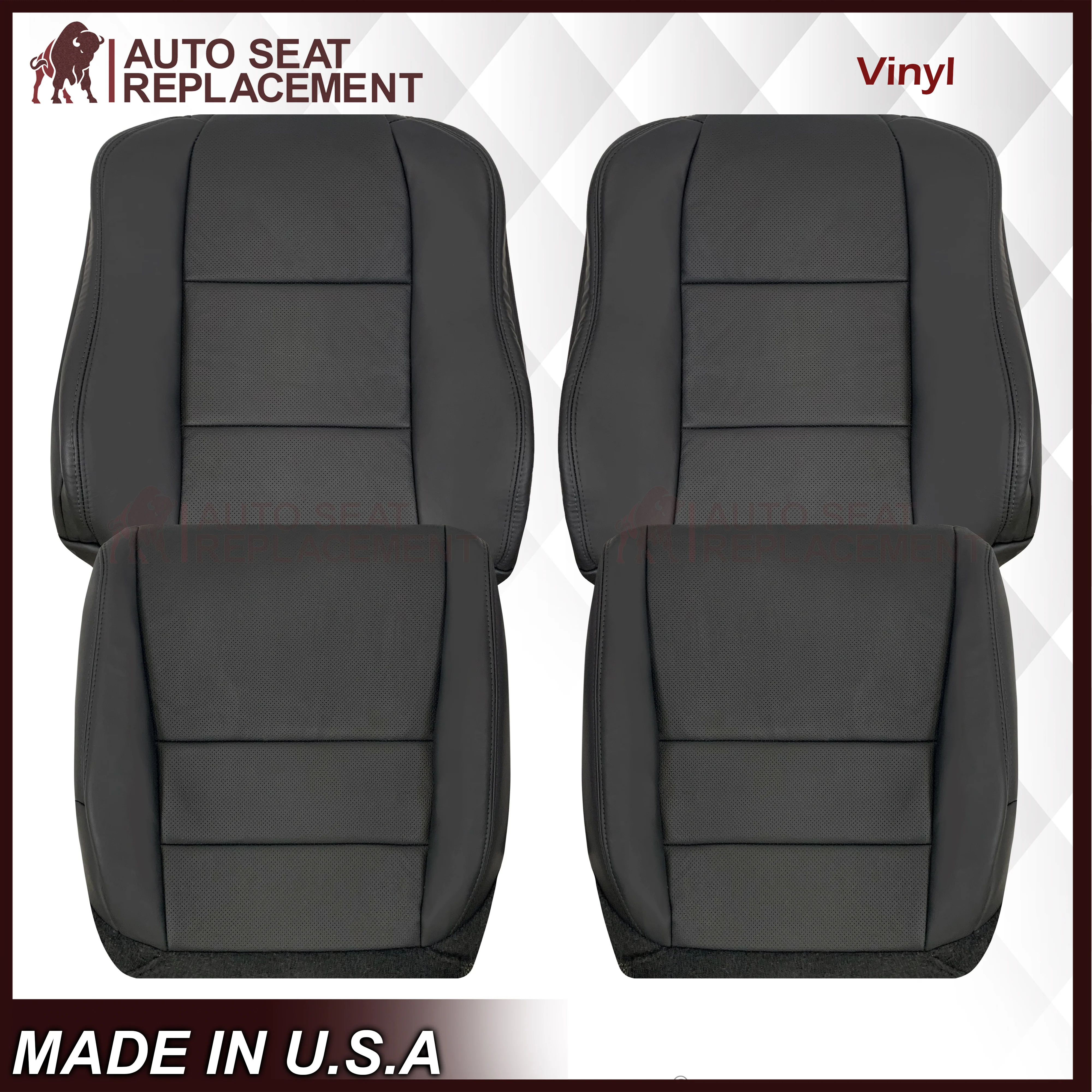 2005 - 2008 Acura TL Driver Or Passenger Seat Covers In Black: Choose Leather OR Synthetic Leather - Image 29