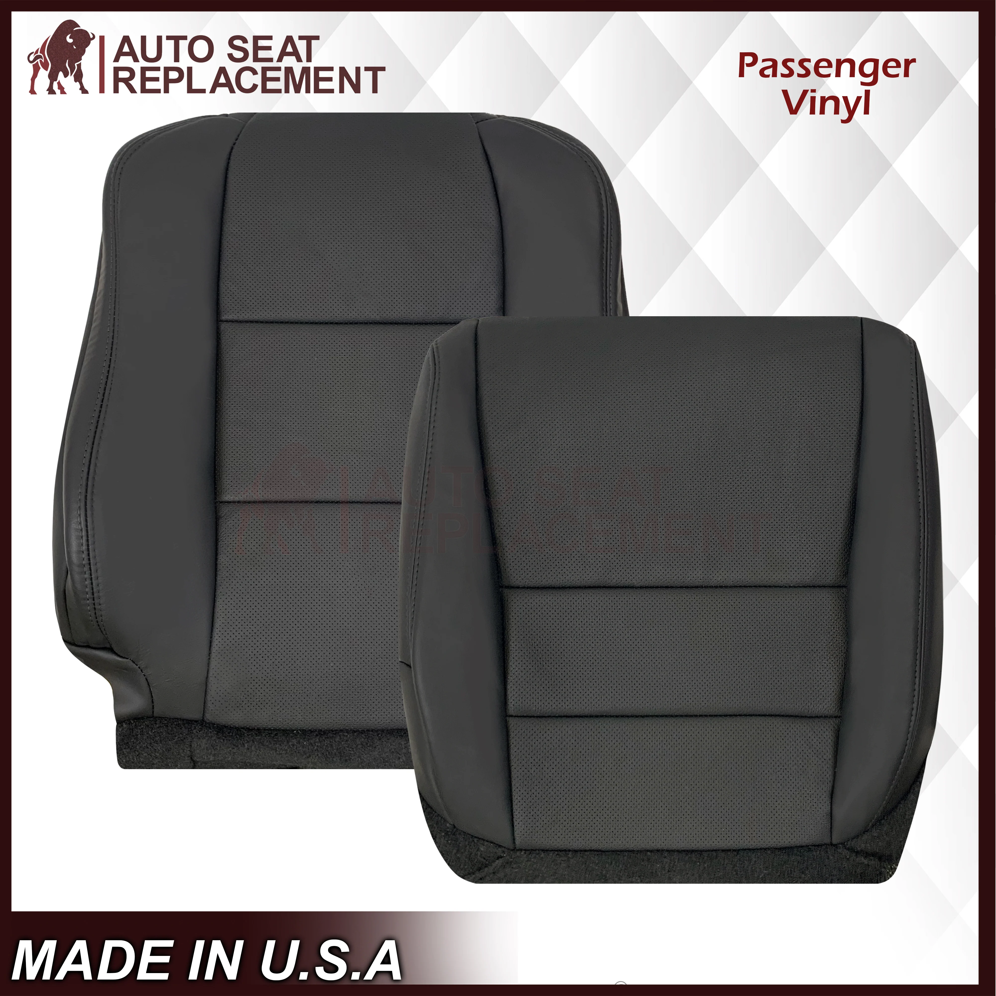 2005 - 2008 Acura TL Driver Or Passenger Seat Covers In Black: Choose Leather OR Synthetic Leather - Image 41