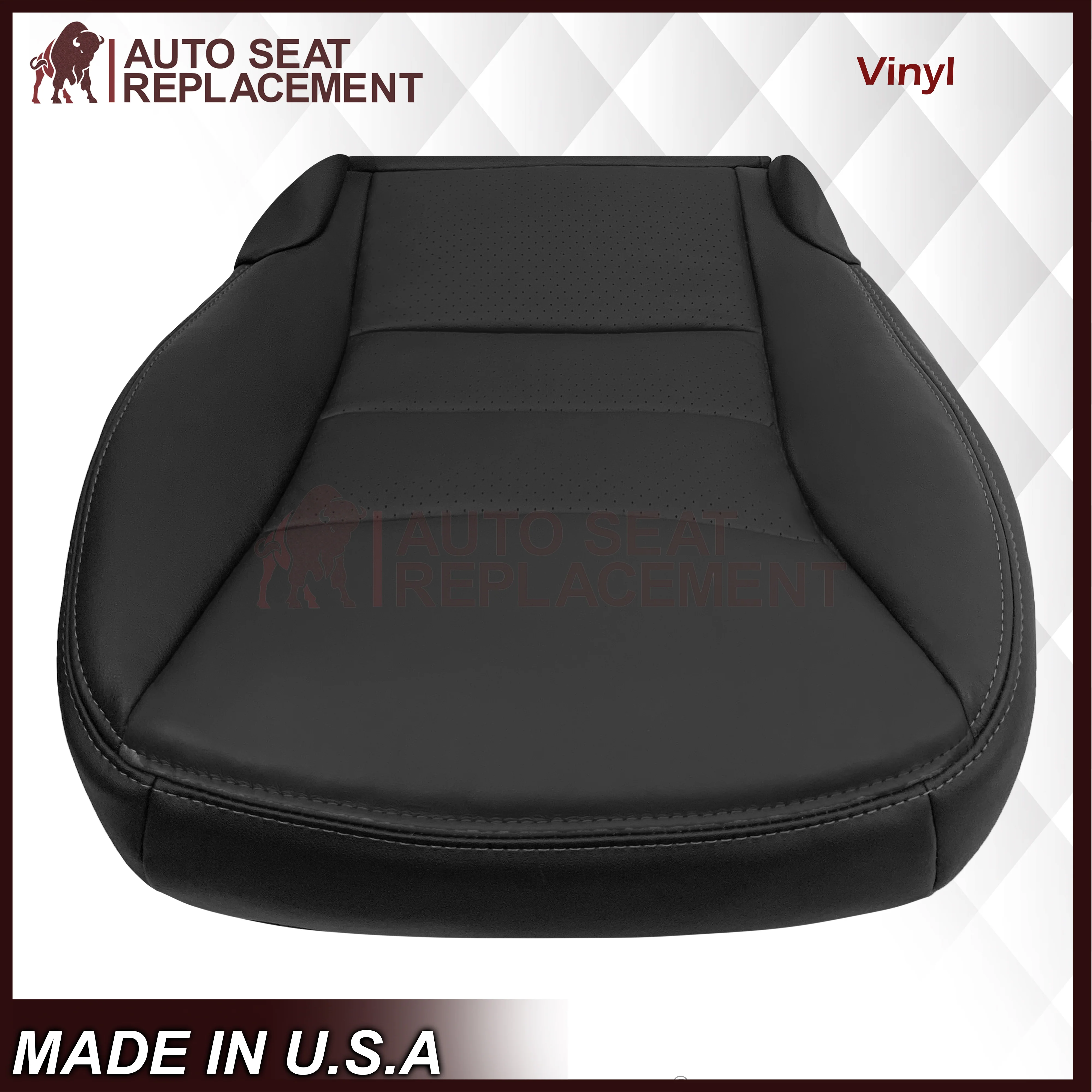 2005 - 2013 Chevy Corvette Replacement Black Perforated Seat Covers - Image 11