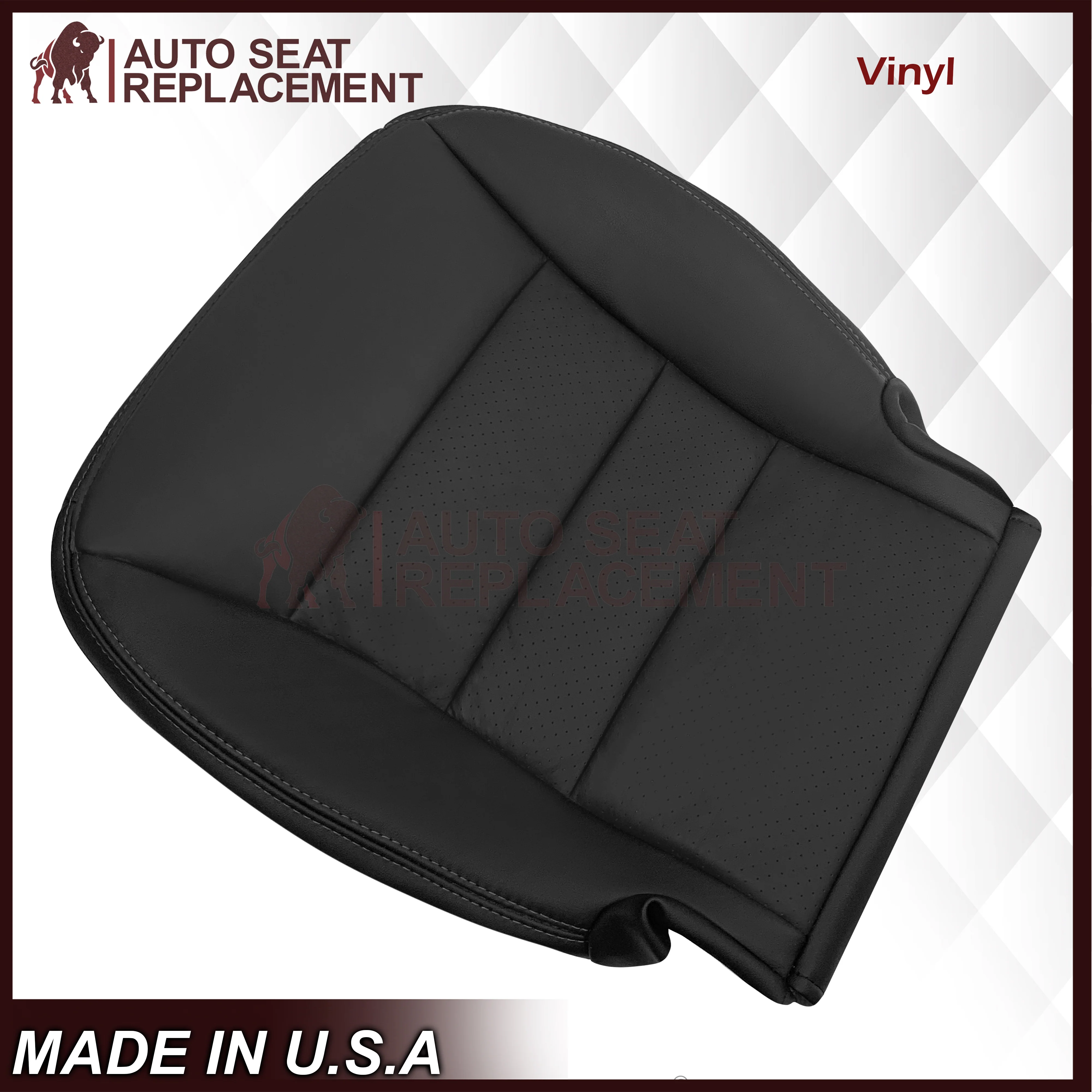 2005 - 2013 Chevy Corvette Replacement Black Perforated Seat Covers - Image 12