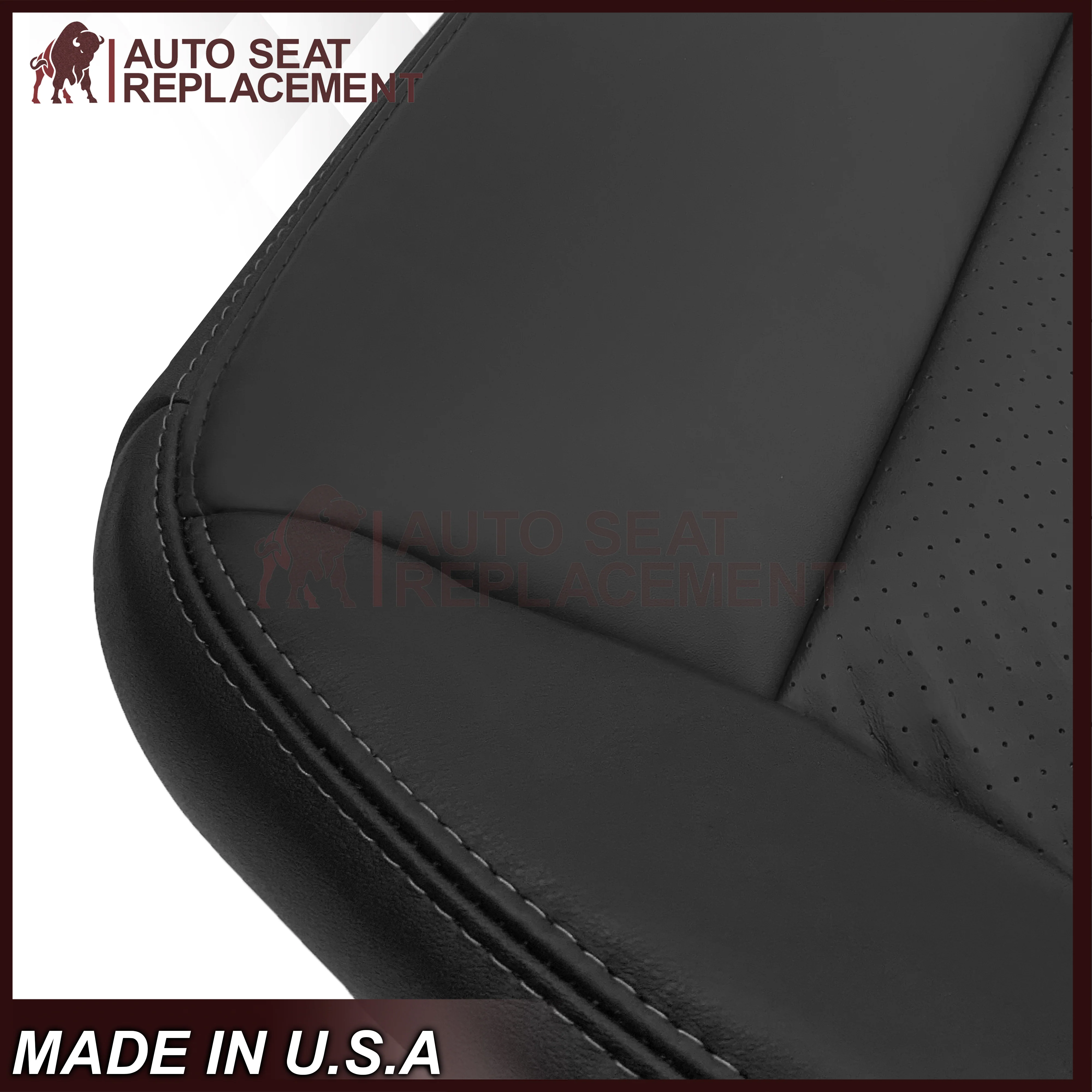 2005 - 2013 Chevy Corvette Replacement Black Perforated Seat Covers - Image 18