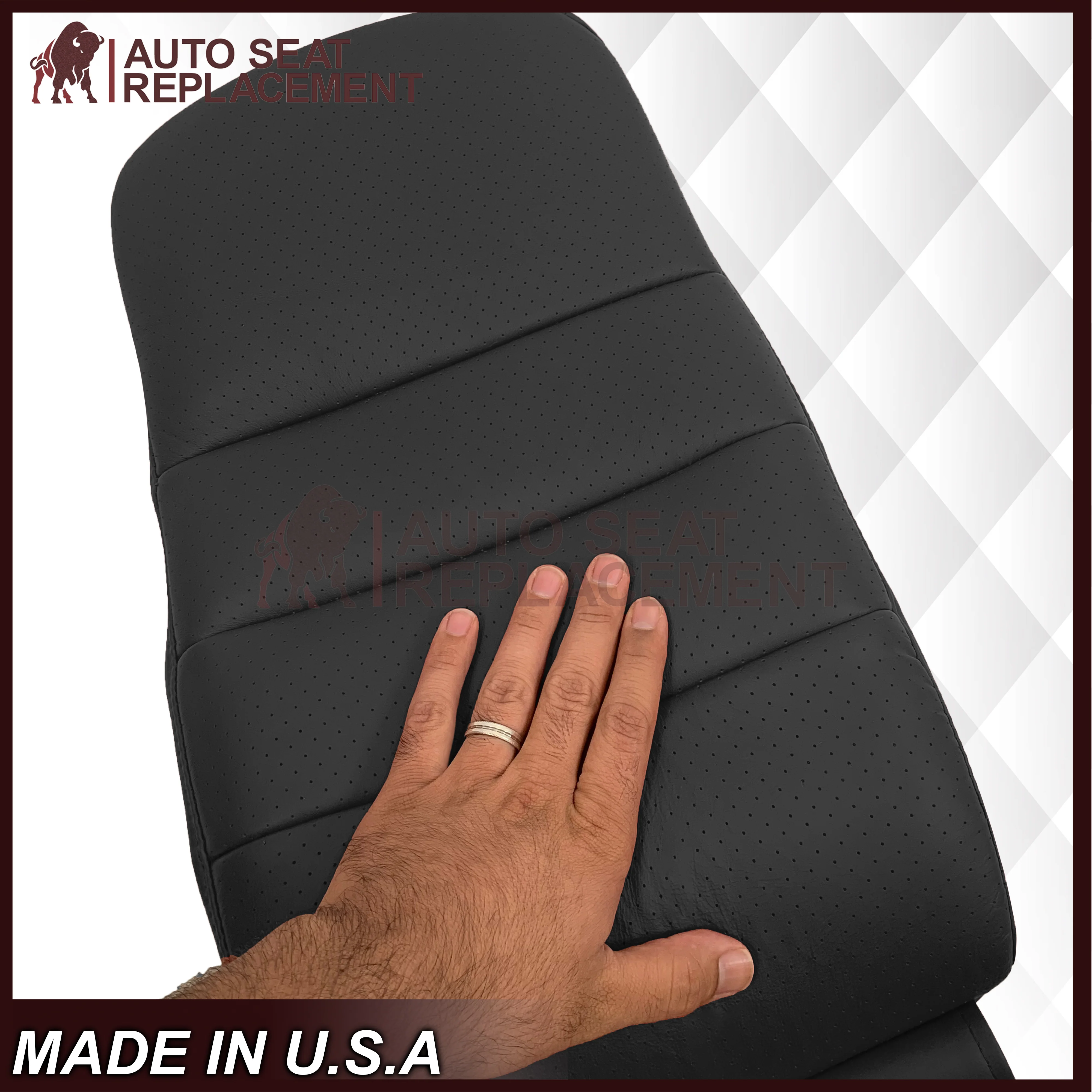2005 - 2013 Chevy Corvette Replacement Black Perforated Seat Covers - Image 19