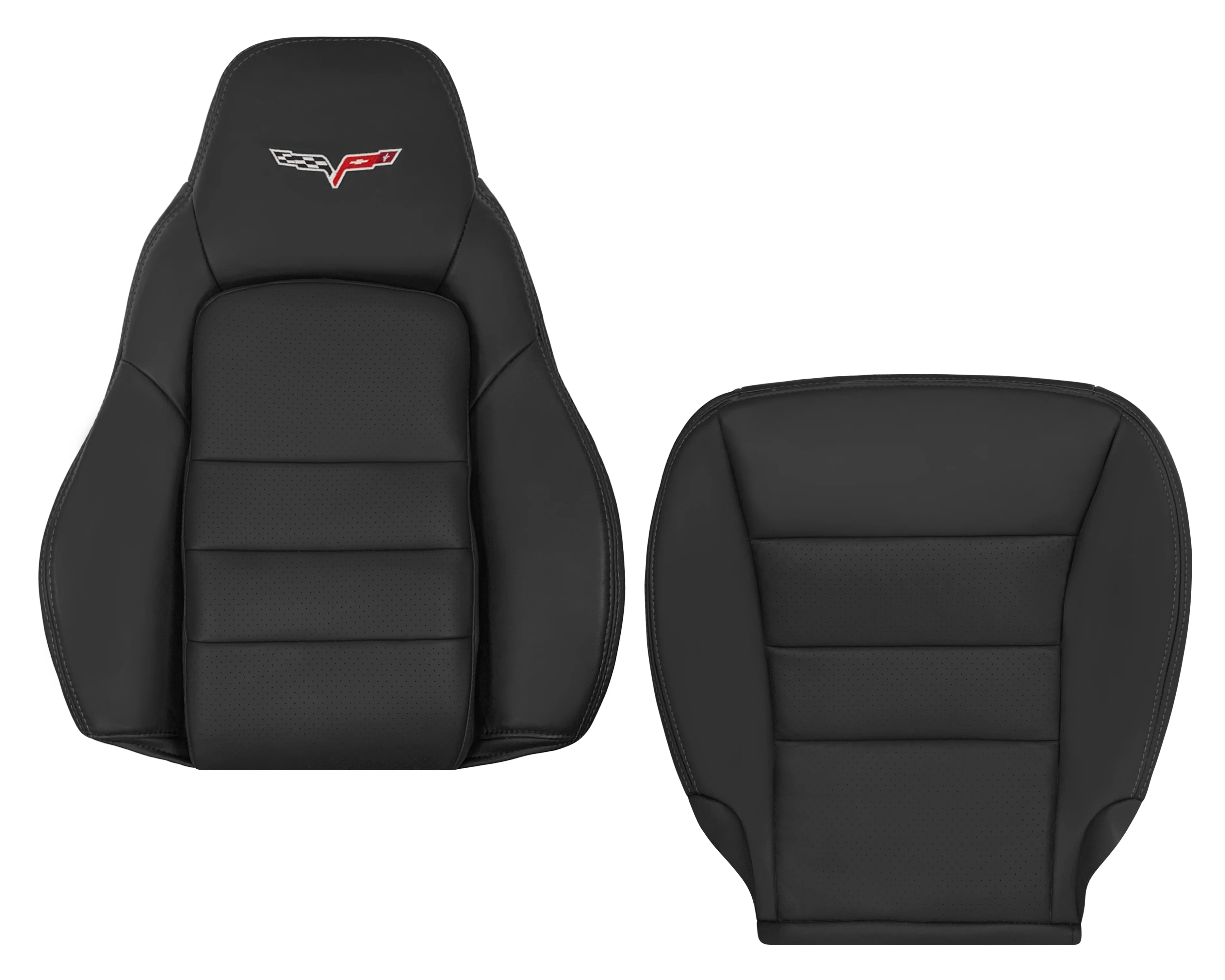2005 - 2013 Chevy Corvette Replacement Black Perforated Seat Covers - Image 34