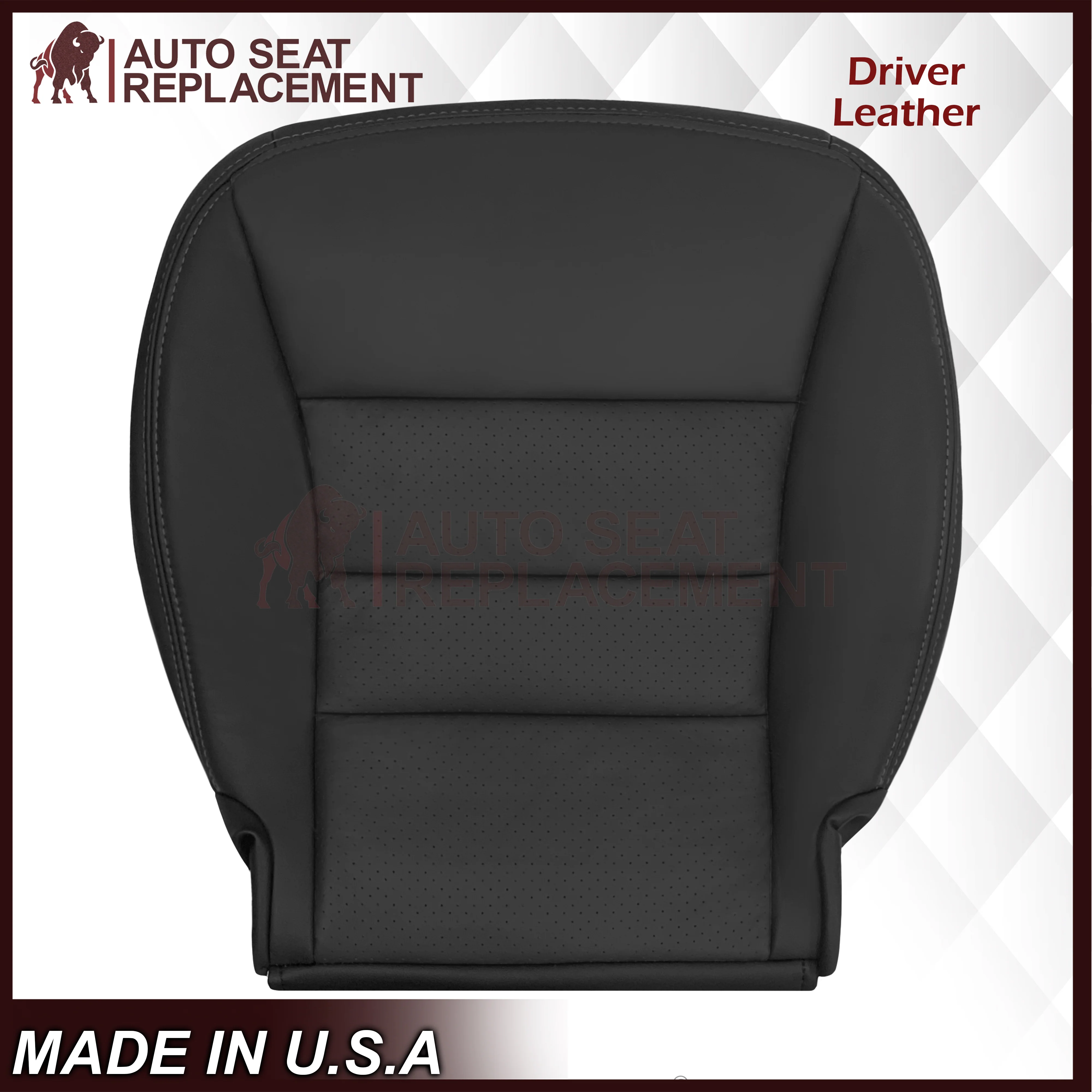 2005 - 2013 Chevy Corvette Replacement Black Perforated Seat Covers - Image 5