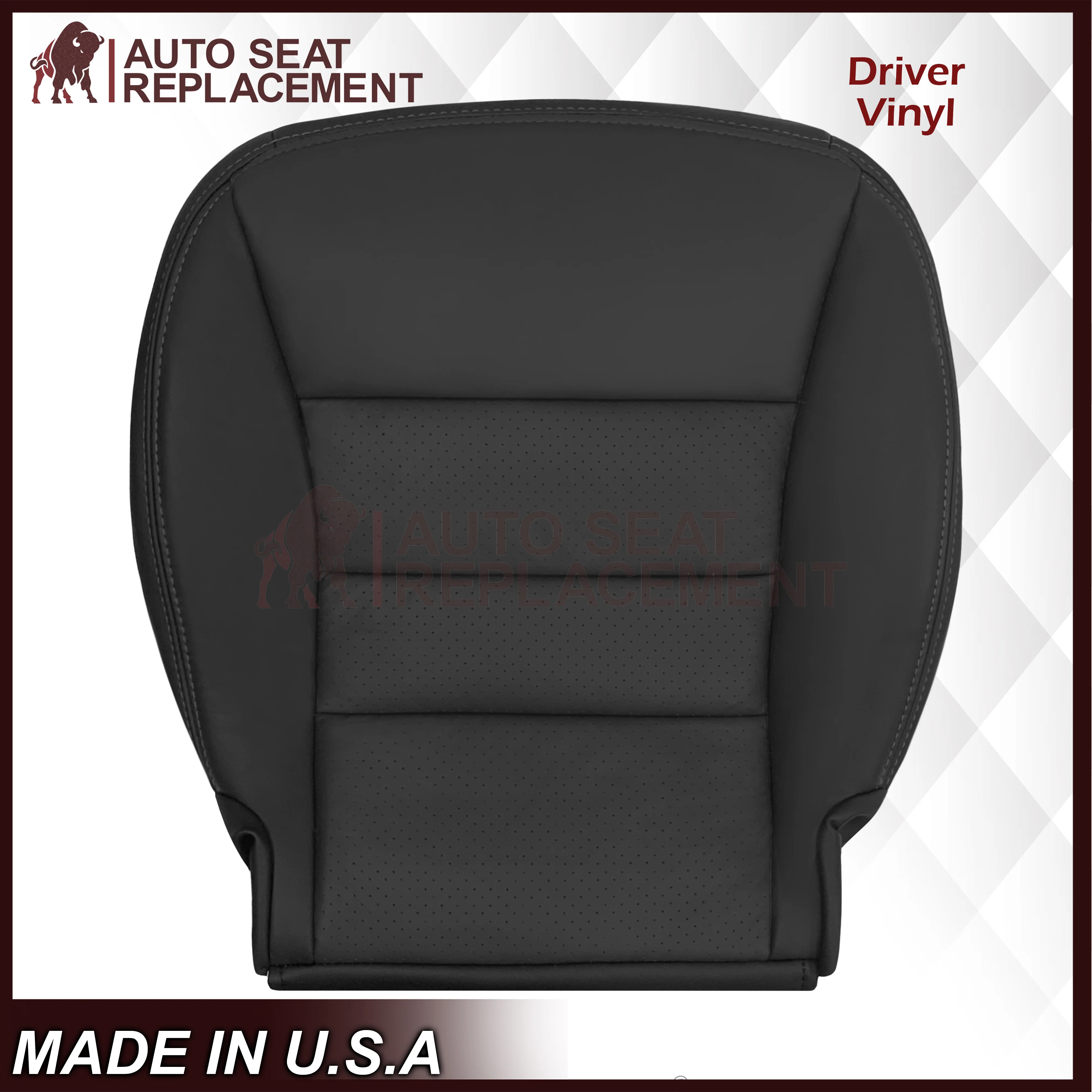 2005 - 2013 Chevy Corvette Replacement Black Perforated Seat Covers - Image 6