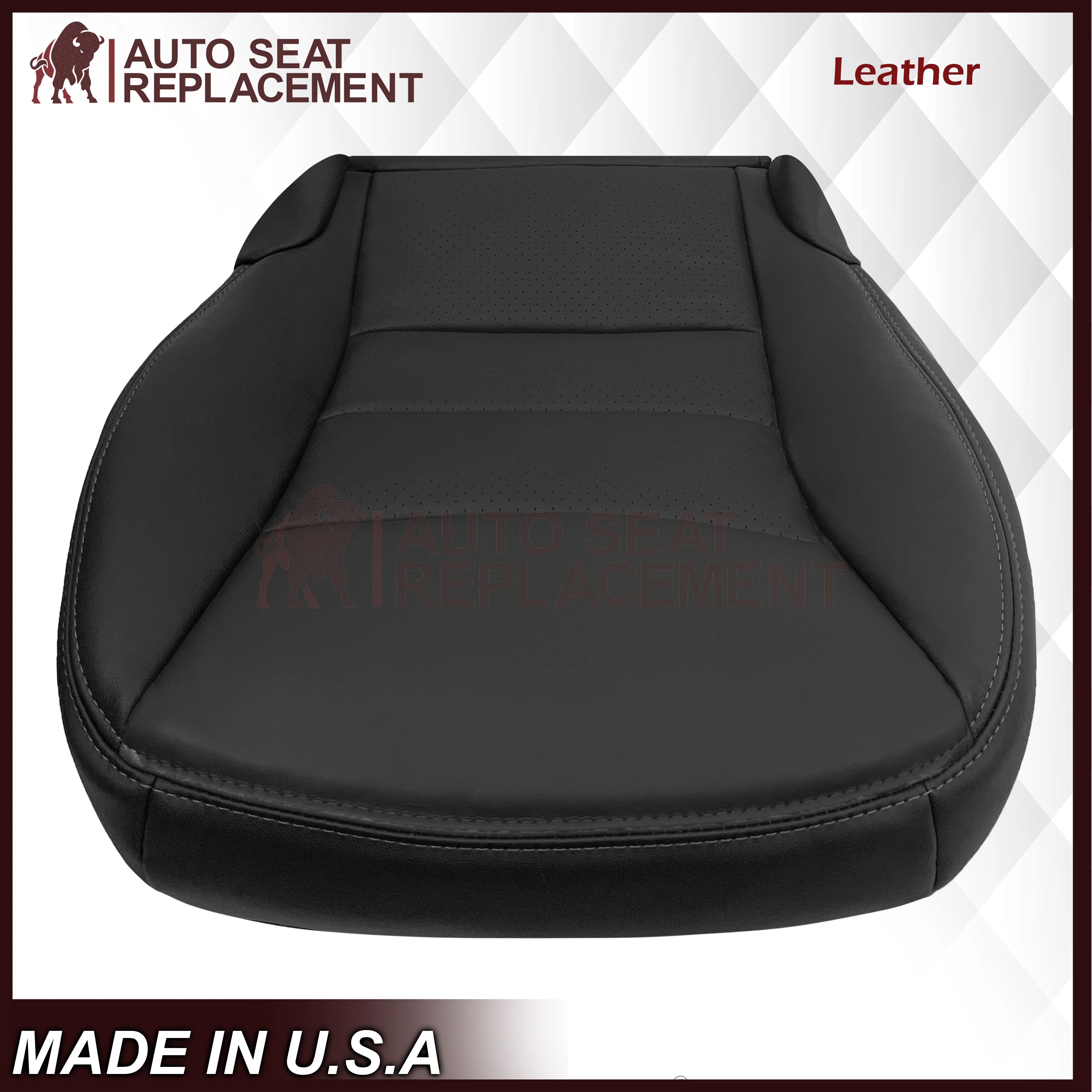 2005 - 2013 Chevy Corvette Replacement Black Perforated Seat Covers - Image 7