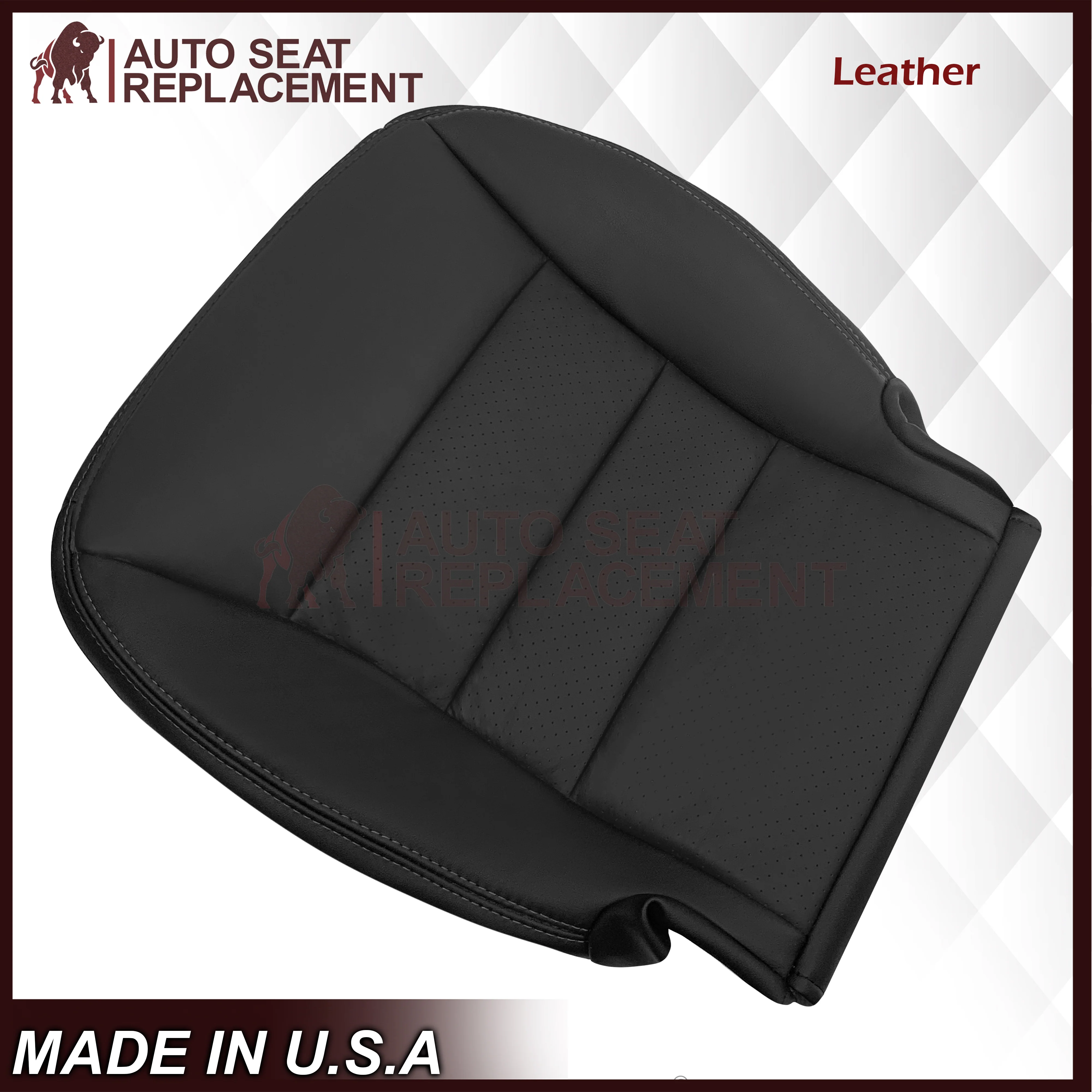 2005 - 2013 Chevy Corvette Replacement Black Perforated Seat Covers - Image 8