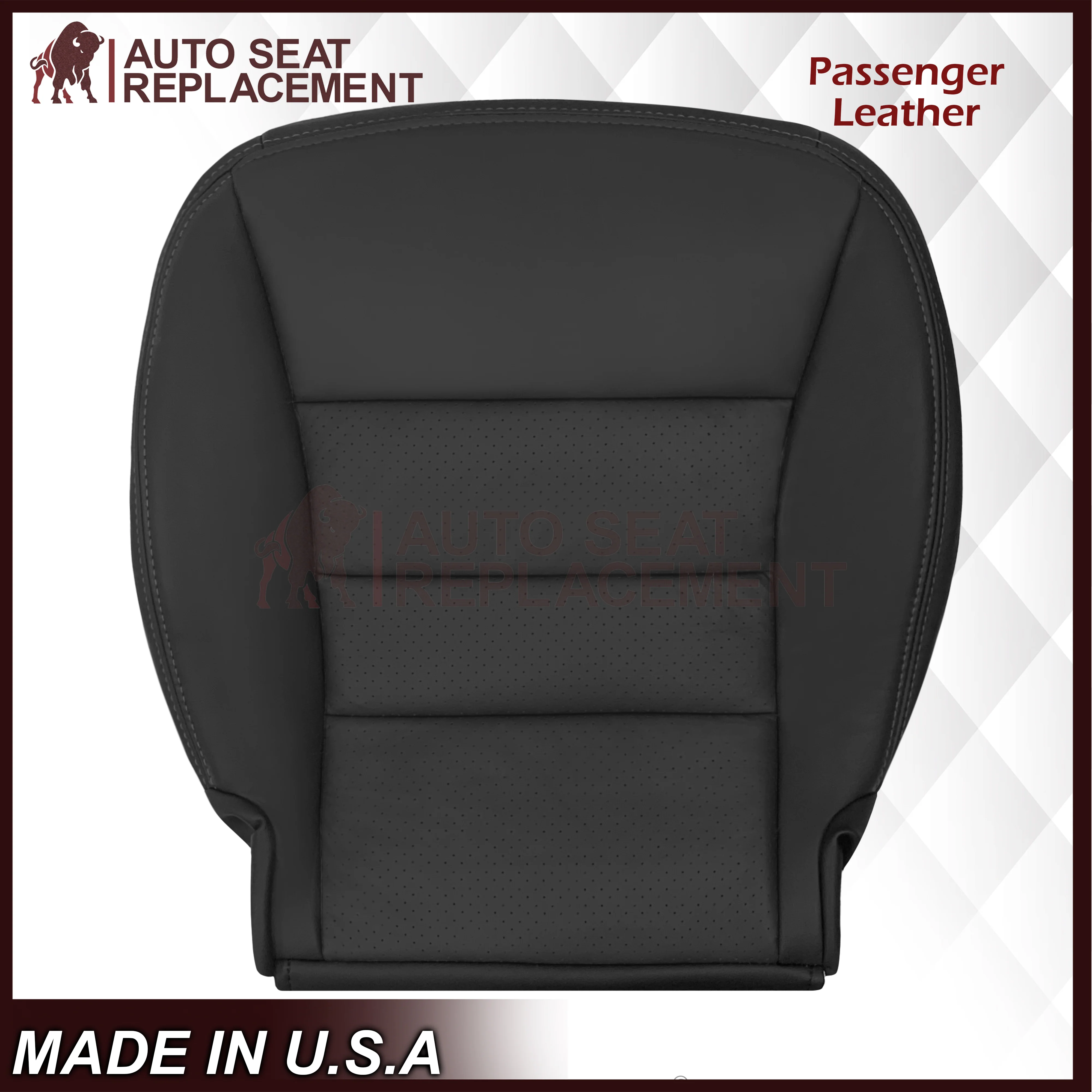 2005 - 2013 Chevy Corvette Replacement Black Perforated Seat Covers - Image 9