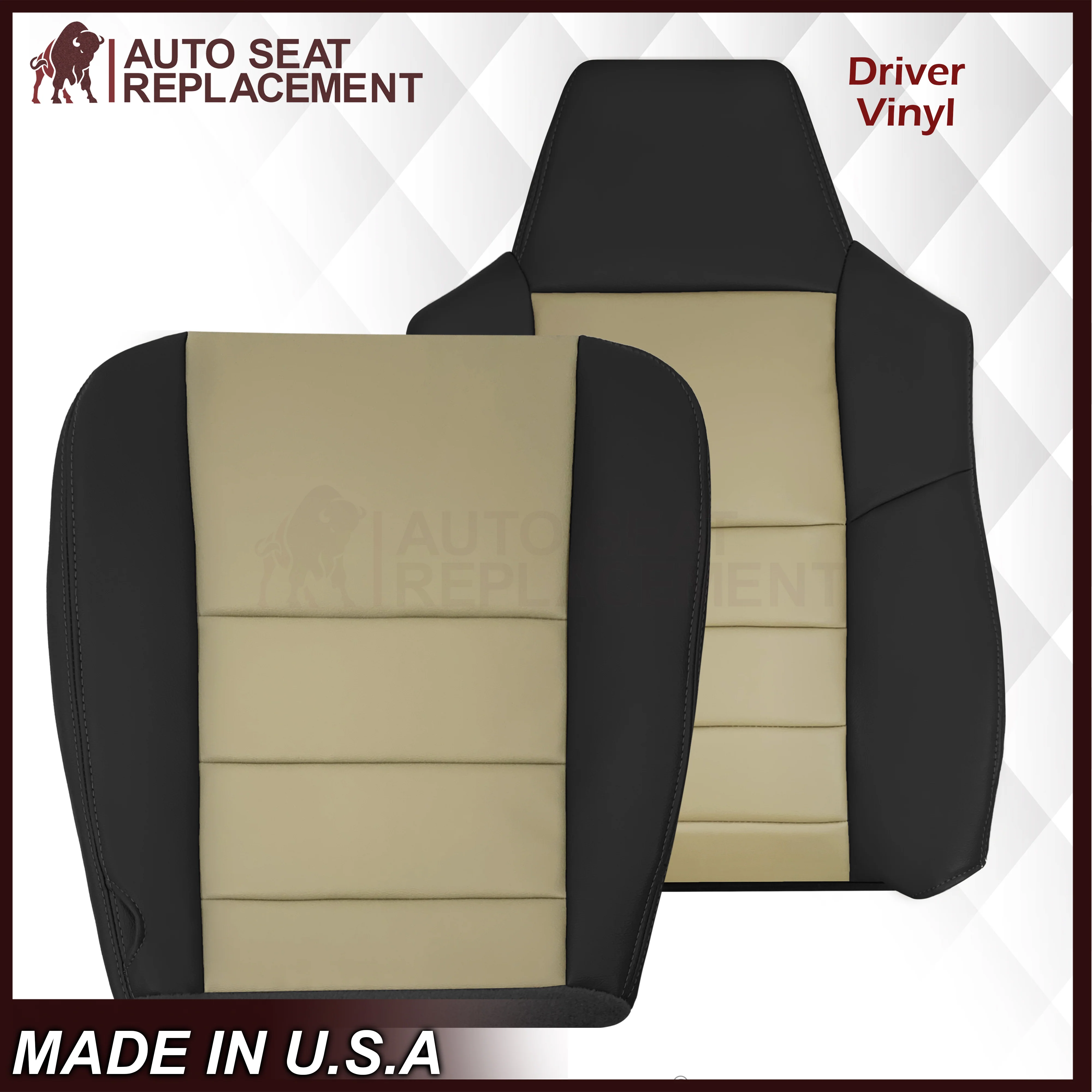 2005 Ford Excursion Eddie Bauer Sport Front Replacement Seat Covers: Choose Leather or Vinyl - Image 17